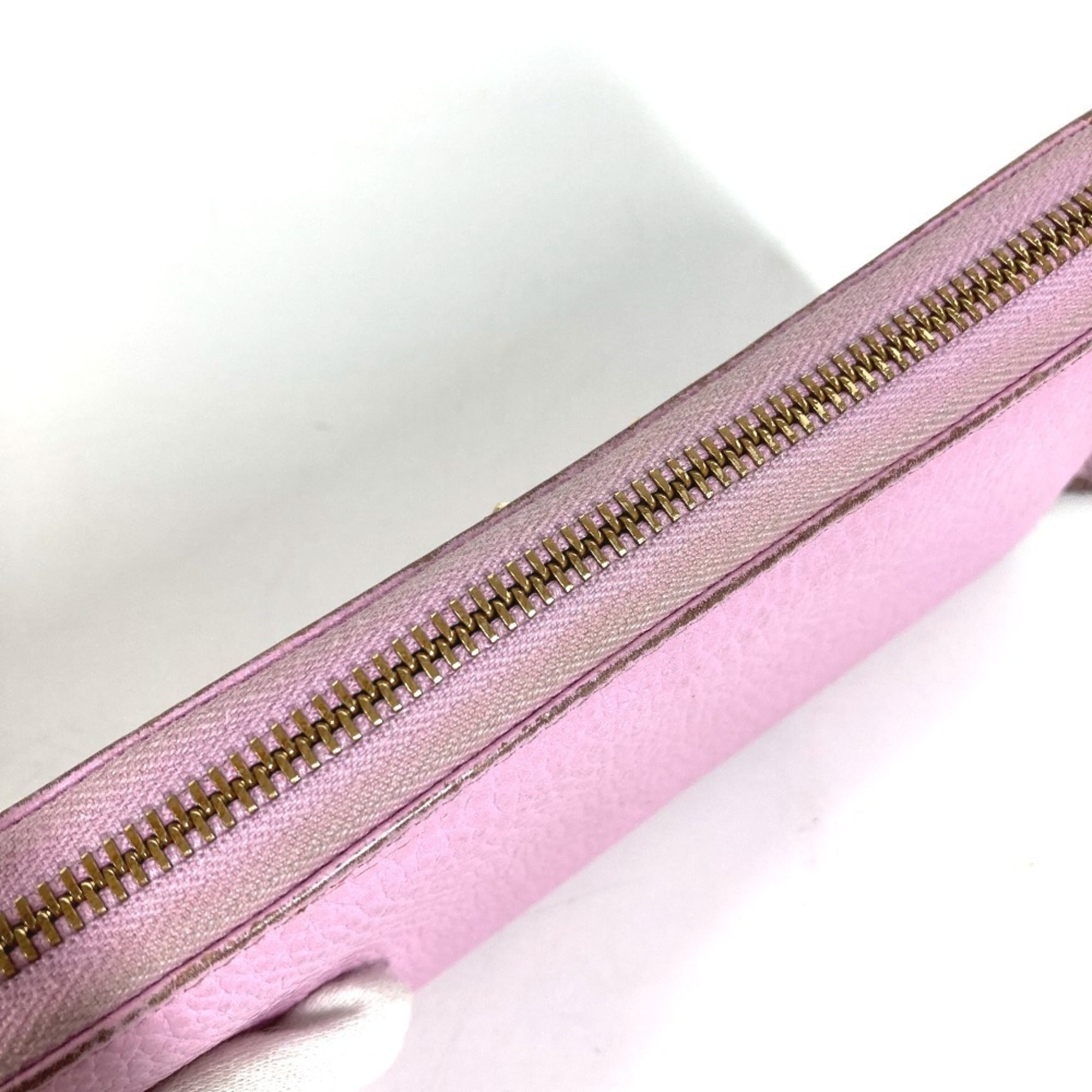 Gucci Pink Leather Long Wallet (Bi-Fold) (Pre-Owned)