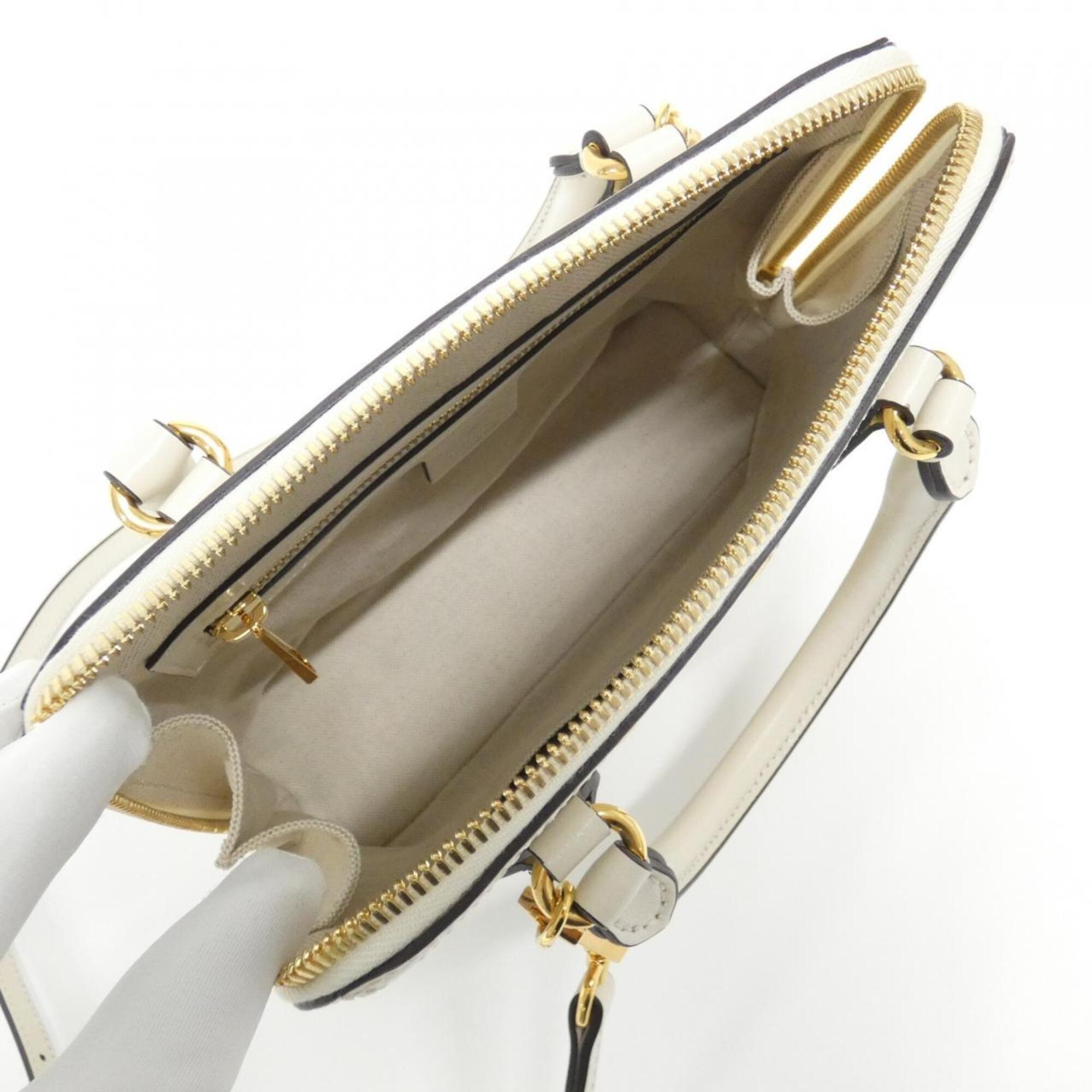 Gucci Horsebit White Leather Handbag (Pre-Owned)