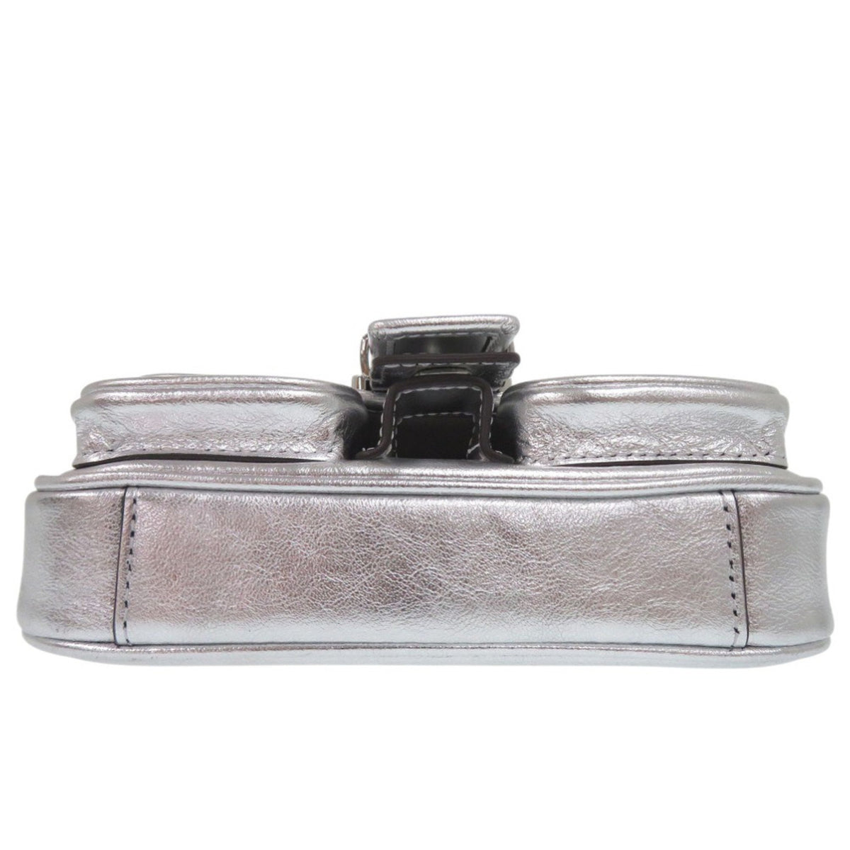 Michael Kors Metallic Silver Leather Shoulder Bag (Pre-Owned)