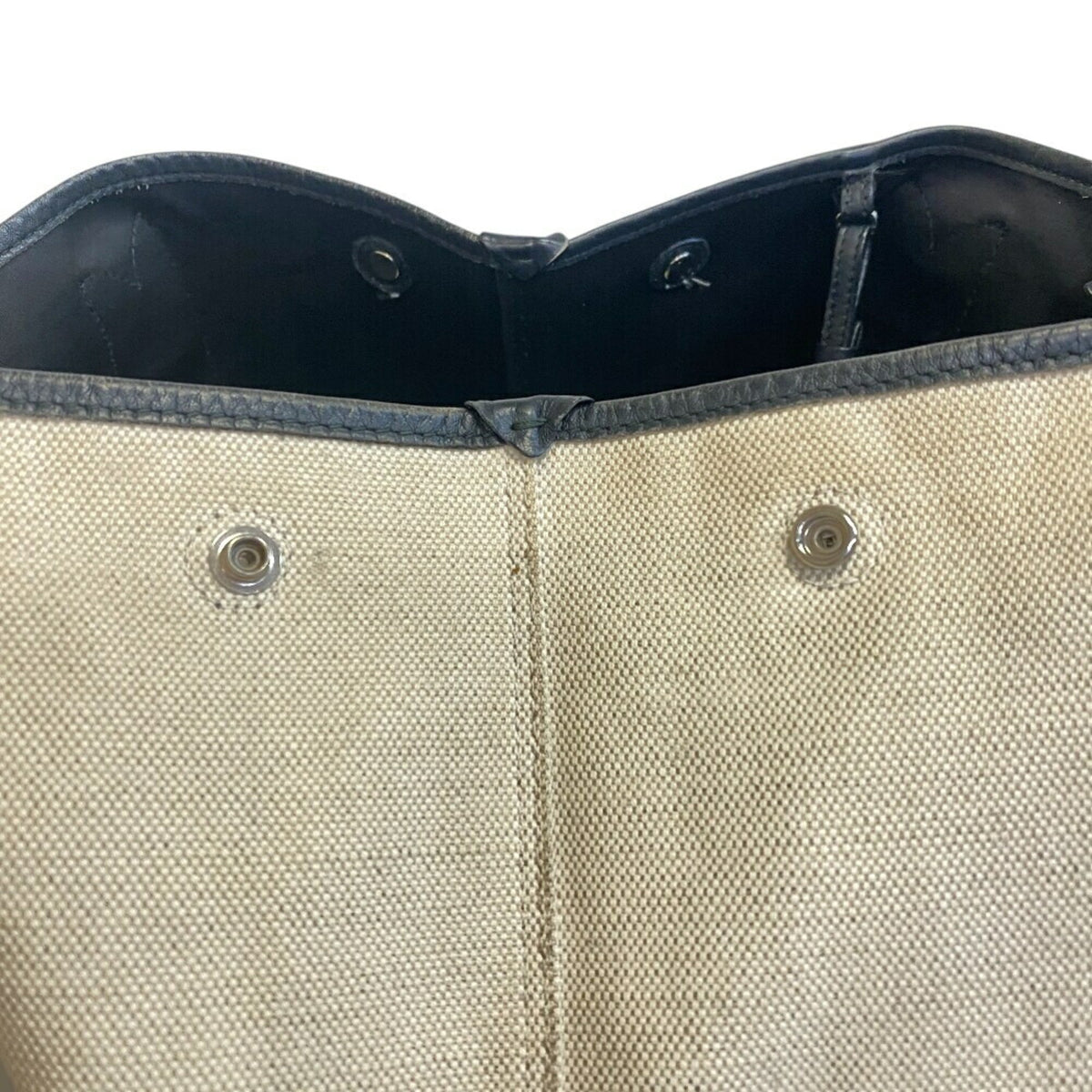 Balenciaga Black Ivory Canvas Leather Handbag (Pre-Owned)