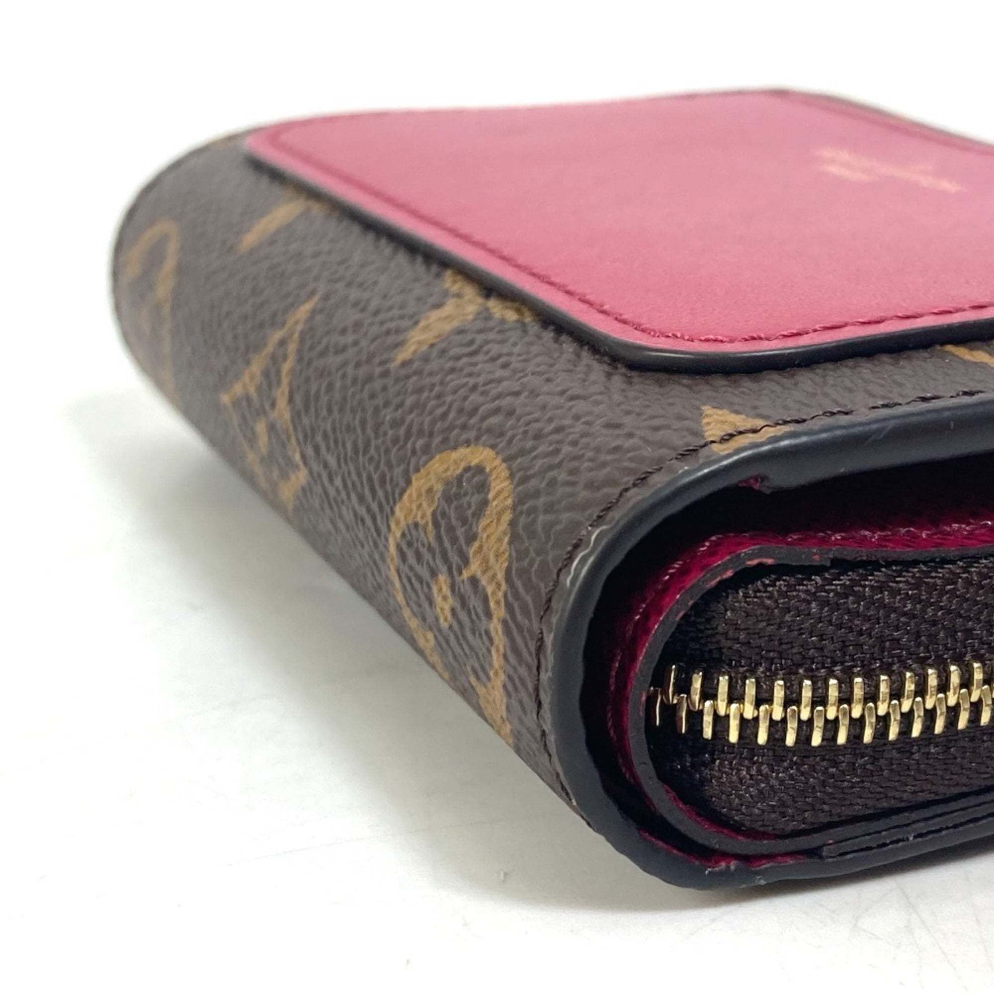 Louis Vuitton Monogram Brown Fuchsia Monogram Wallet (Bi-Fold) (Pre-Owned)