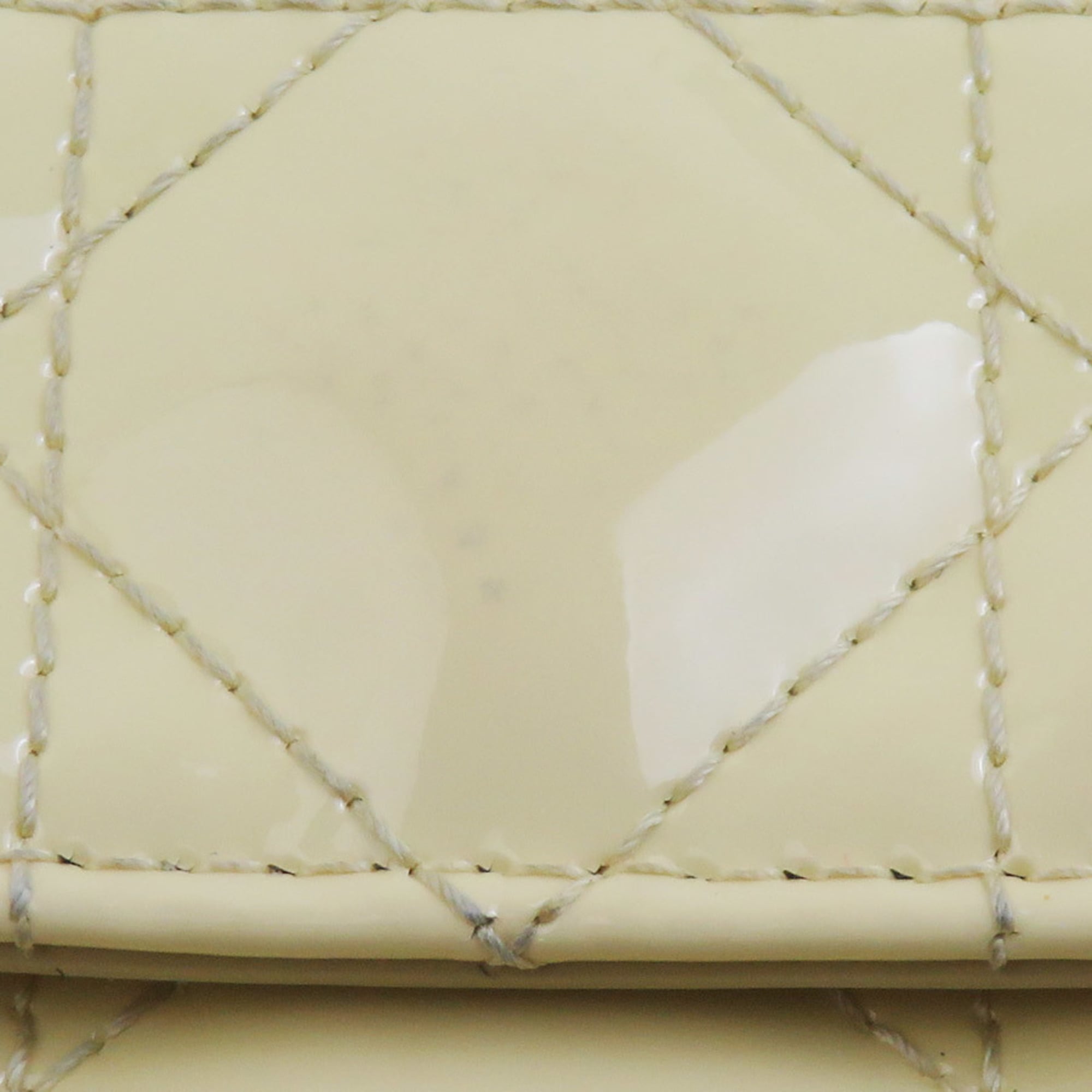 Christian Dior Yellow Patent Leather Wallet (Tri-Fold) (Pre-Owned)