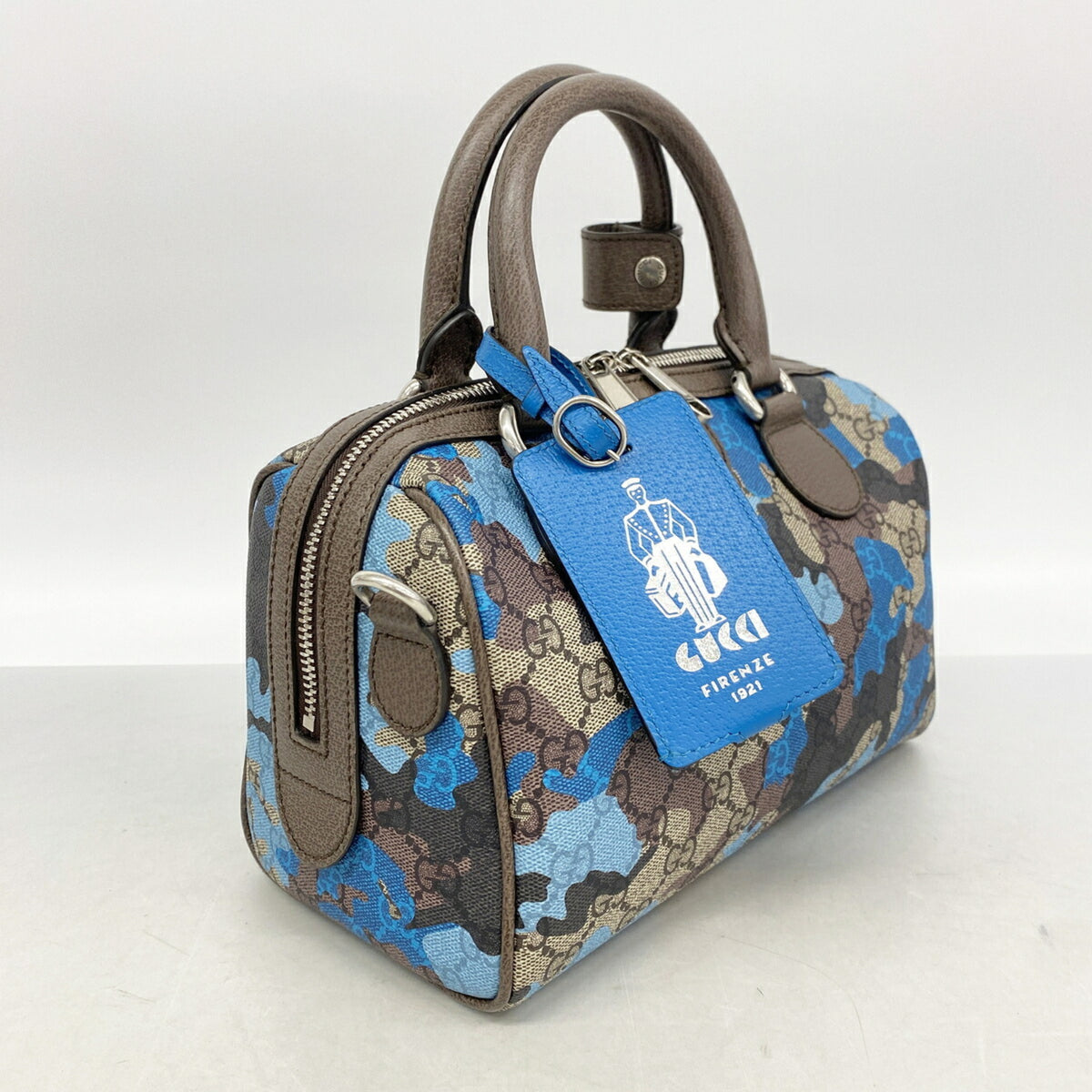 Gucci Blue Brown Pvc Handbag (Pre-Owned)