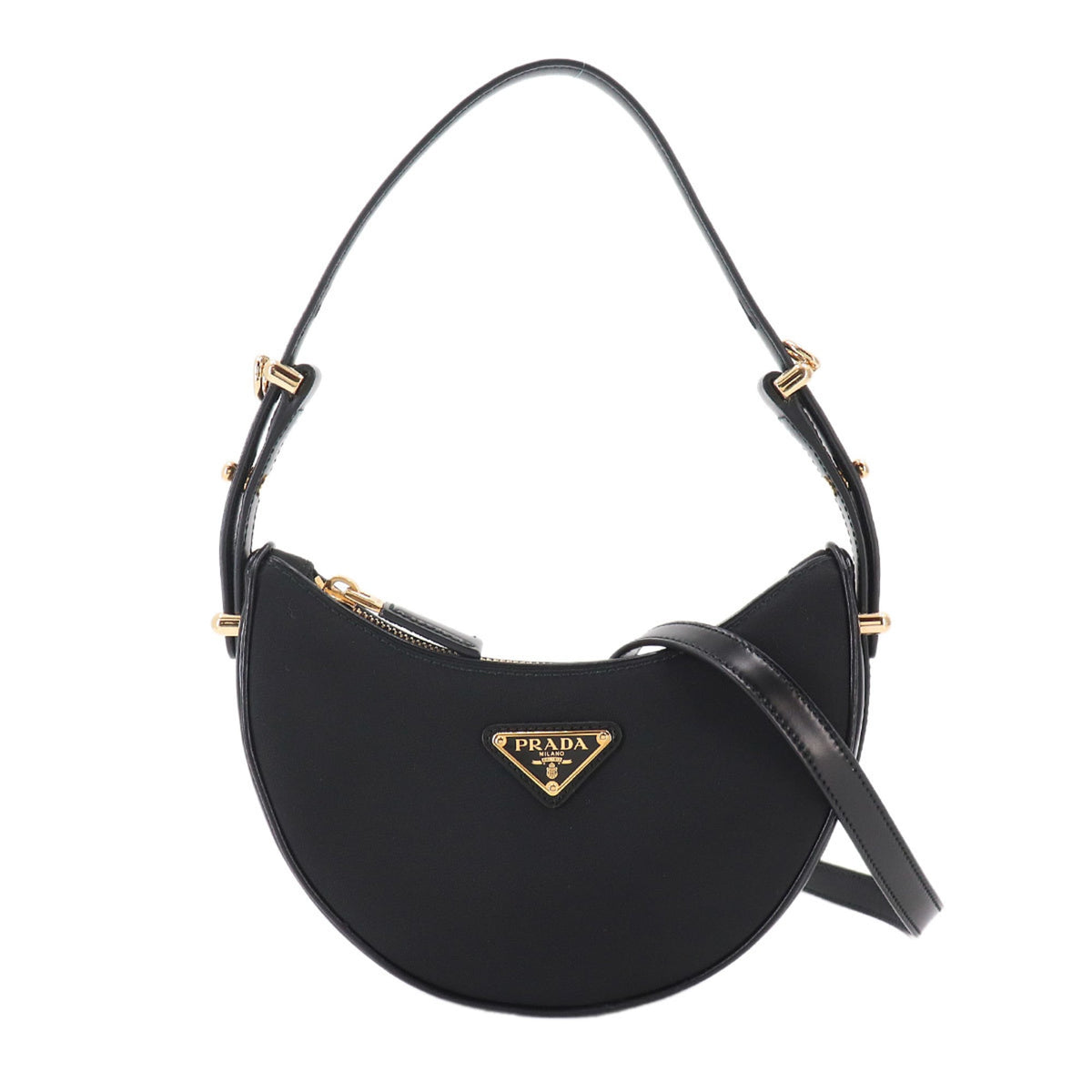 Prada Black Nylon Leather Handbag (Pre-Owned)