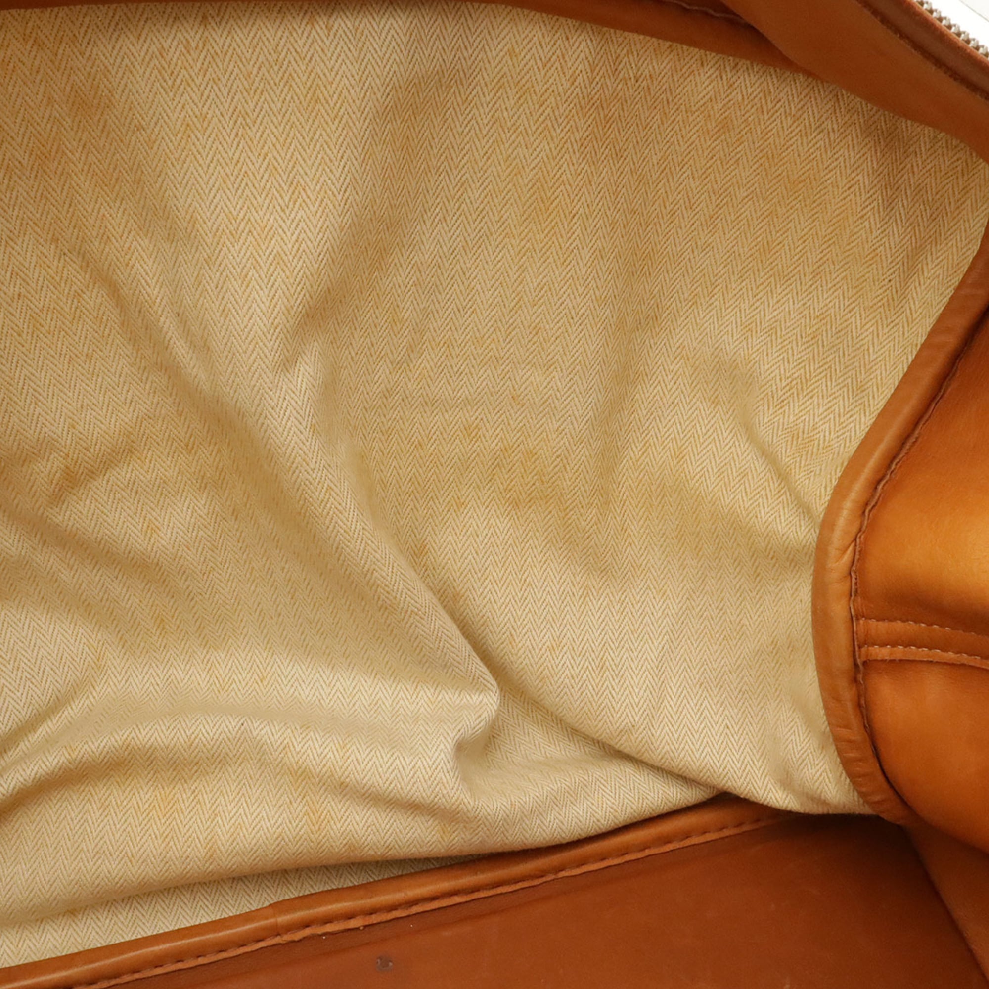 Hermes Light Brown Natural Crinoline Leather Boston Bag (Pre-Owned)