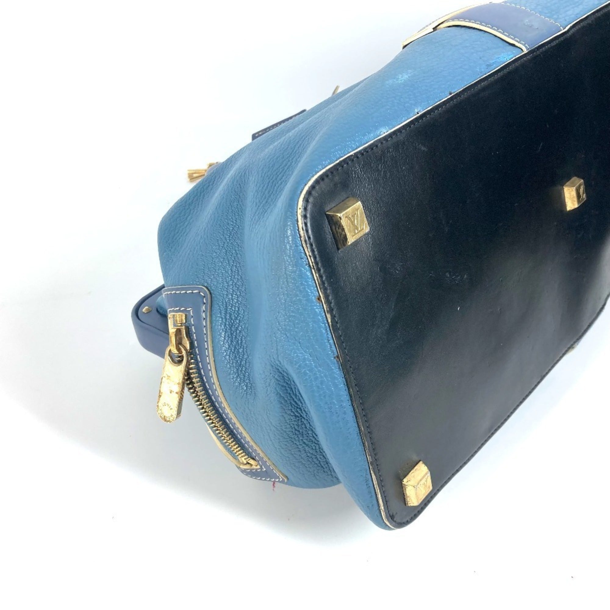 Louis Vuitton Suhali Blue Suhali Leather Handbag Tote Bag (Pre-Owned)
