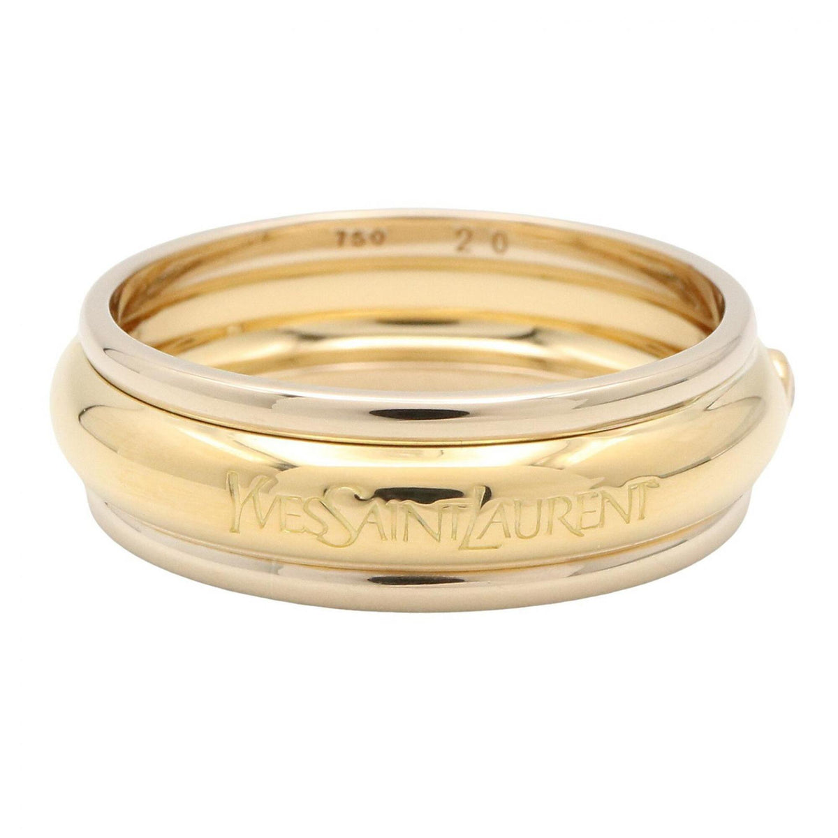 Yves Saint Laurent Gold Clear Yellow Gold (18K) Band Ring (Pre-Owned)