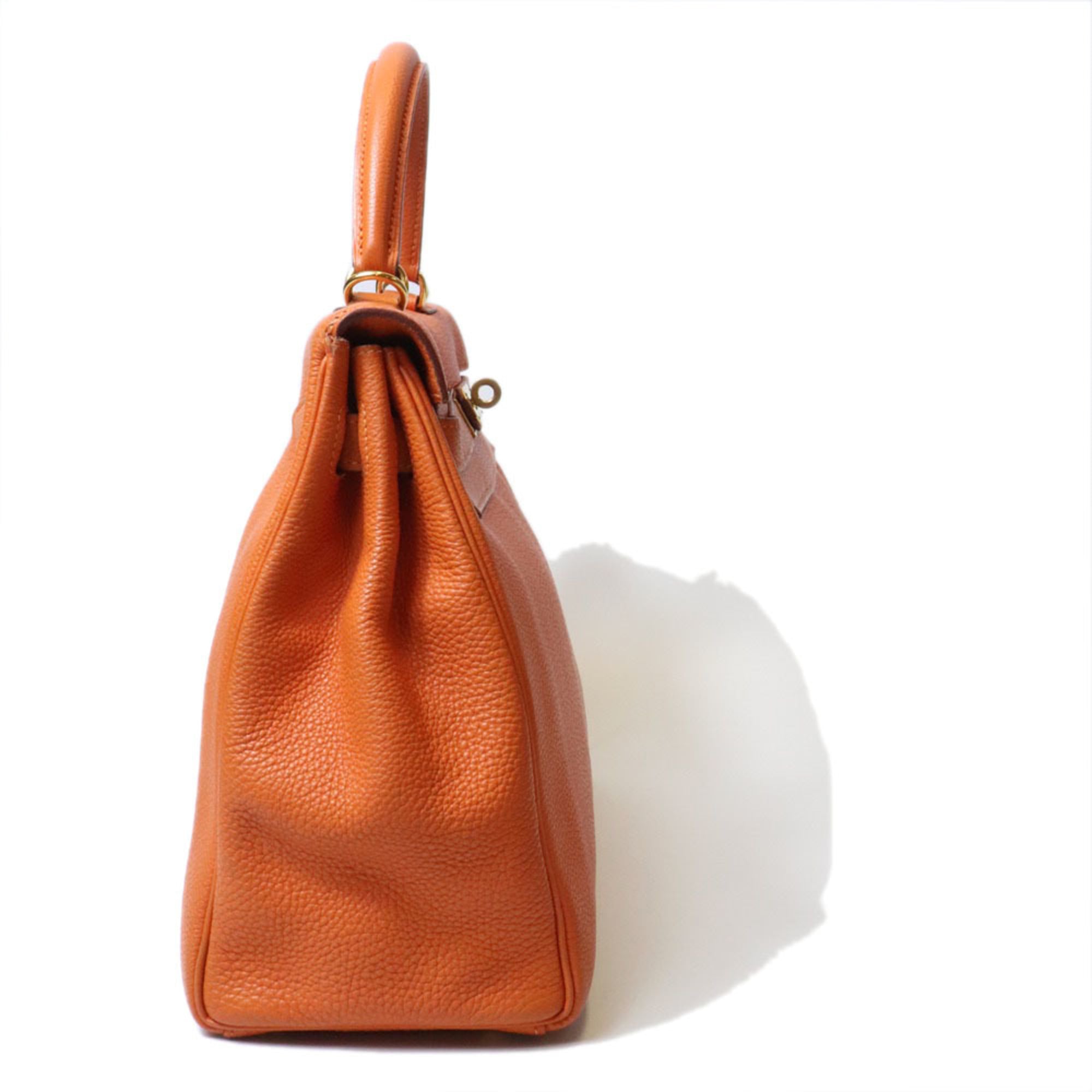 Hermes Orange Togo Leather Handbag Shoulder Bag (Pre-Owned)