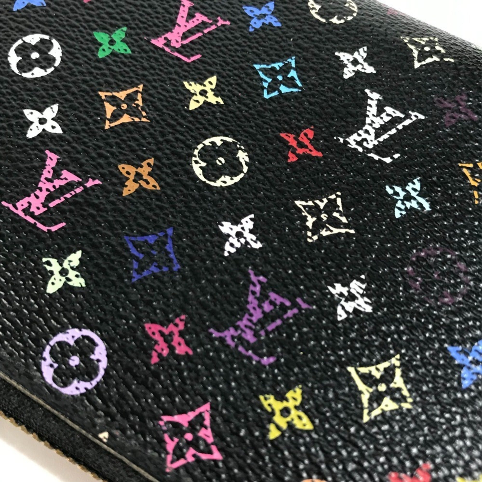 Louis Vuitton Black Noir Monogram Multicolore Long Wallet (Bi-Fold) (Pre-Owned)