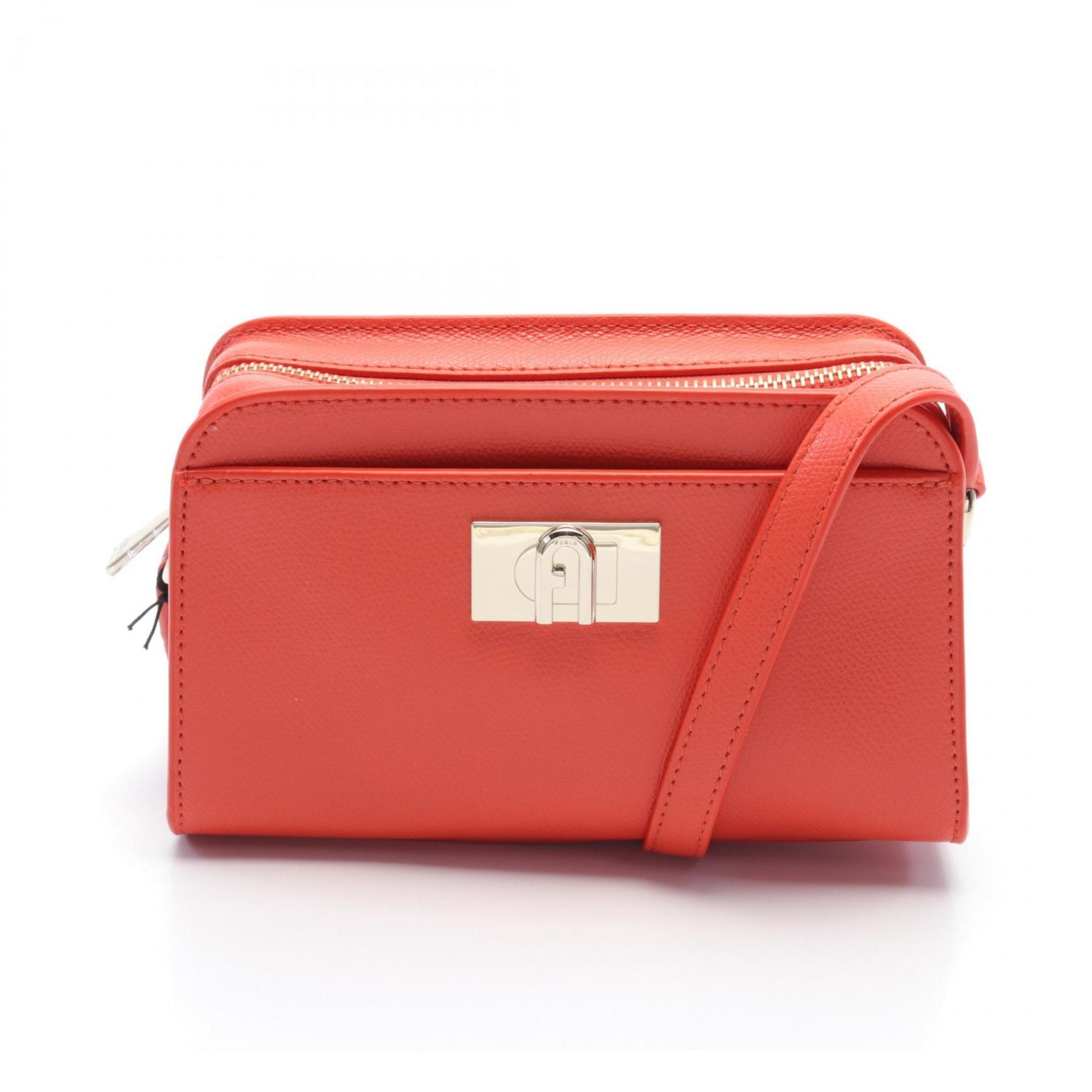 Furla Orange Leather Shoulder Bag
