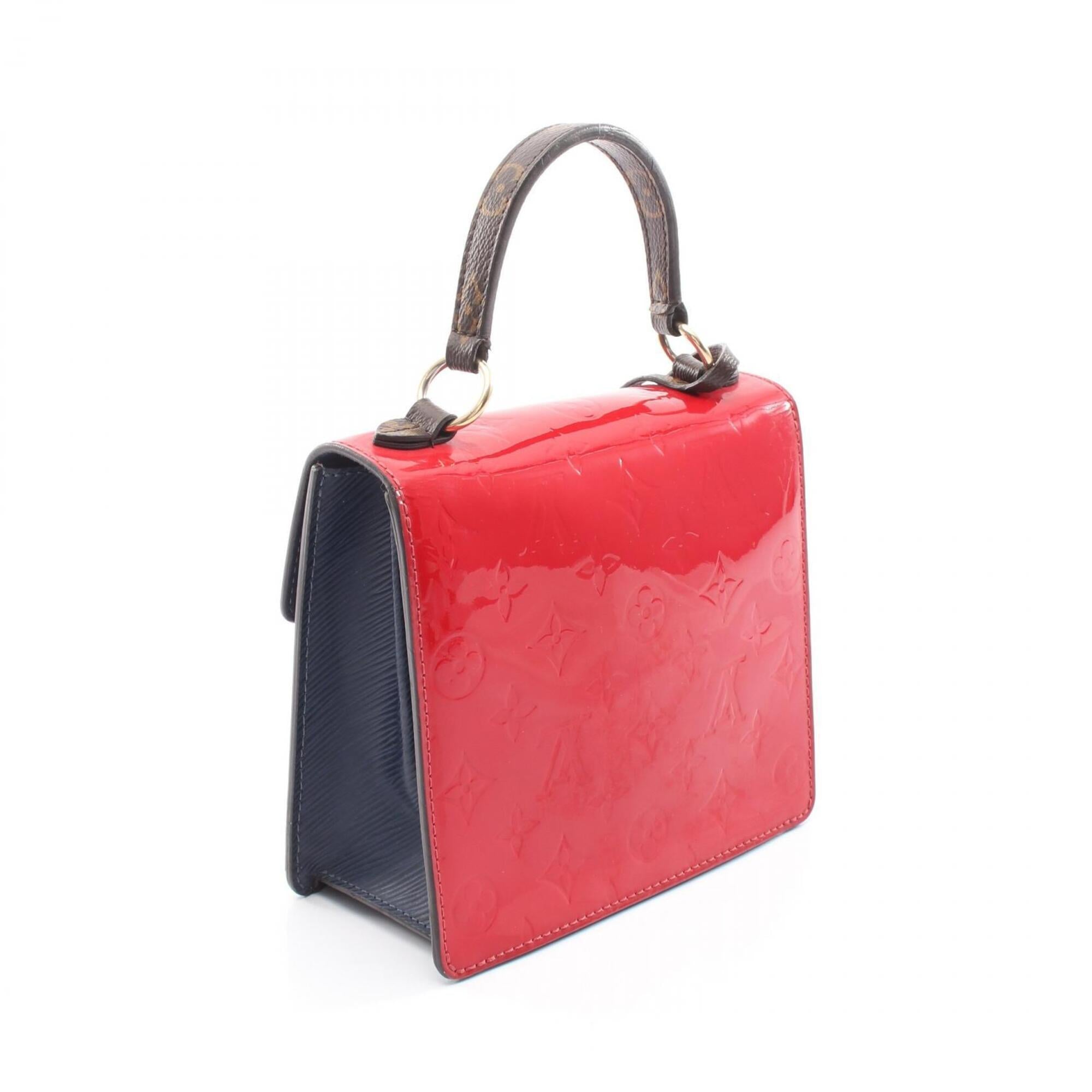 Louis Vuitton Blue Brown Red Color Sacrlet Vernis Coated Canvas Handbag (Pre-Owned)