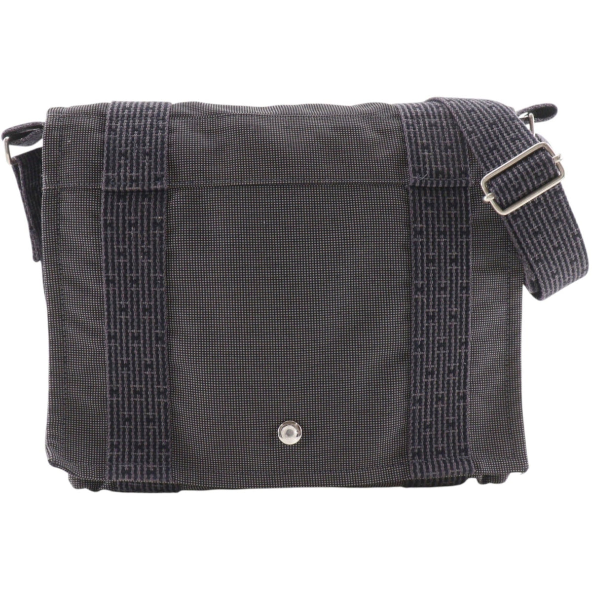Hermes Her Line Gray Nylon Canvas Shoulder Bag (Pre-Owned)