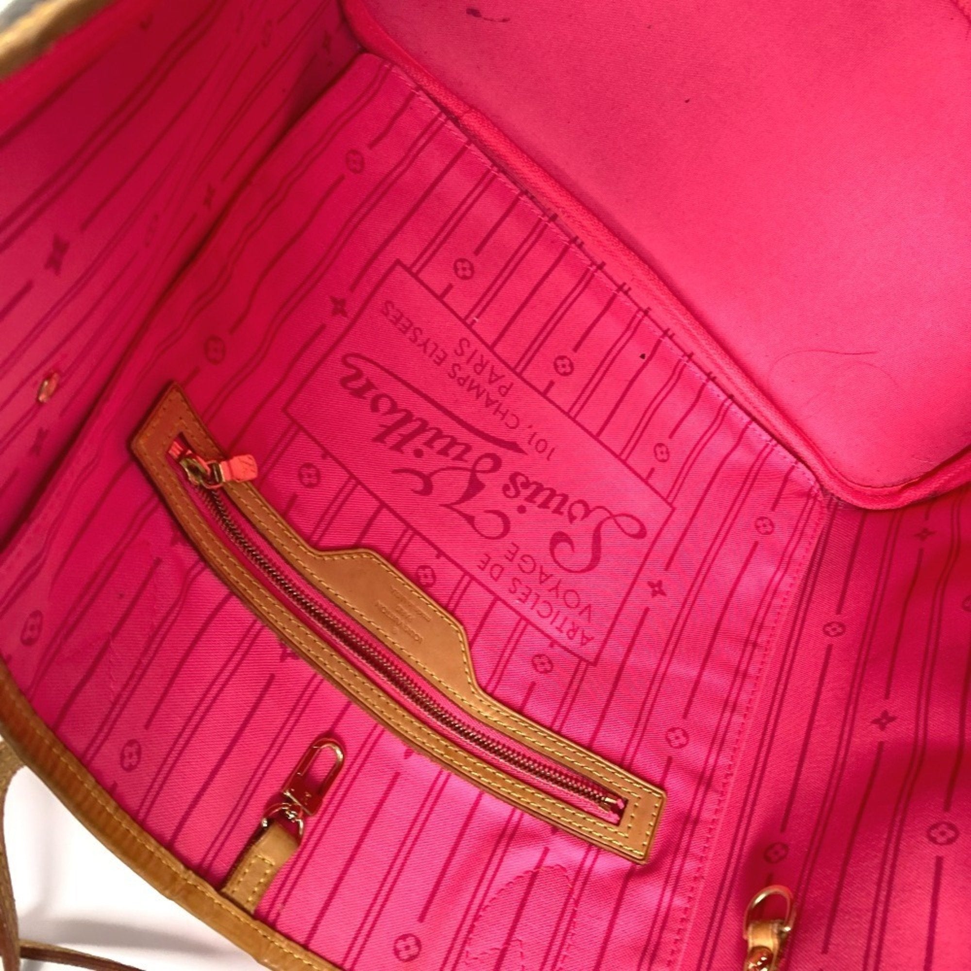 Louis Vuitton Brown Pink Canvas Monogram Shoulder Bag Tote Bag (Pre-Owned)