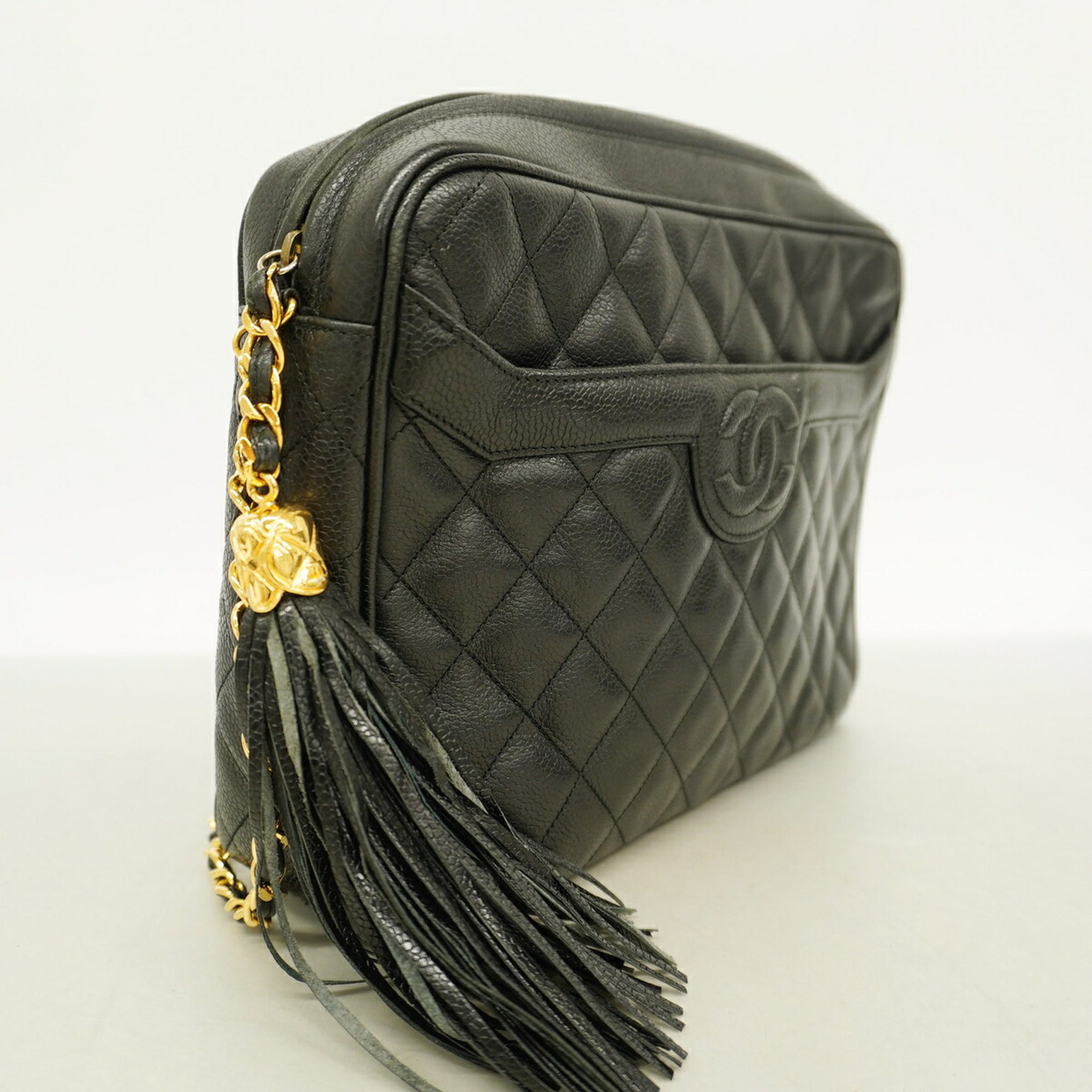 Chanel Black Grained Calfskin Shoulder Bag (Pre-Owned)