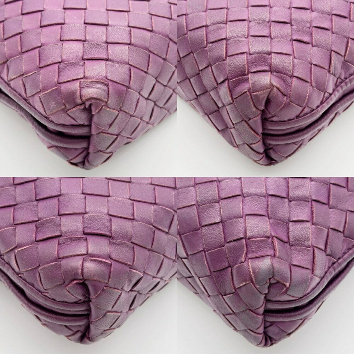Bottega Veneta Purple Leather Pochette Shoulder Bag (Pre-Owned)