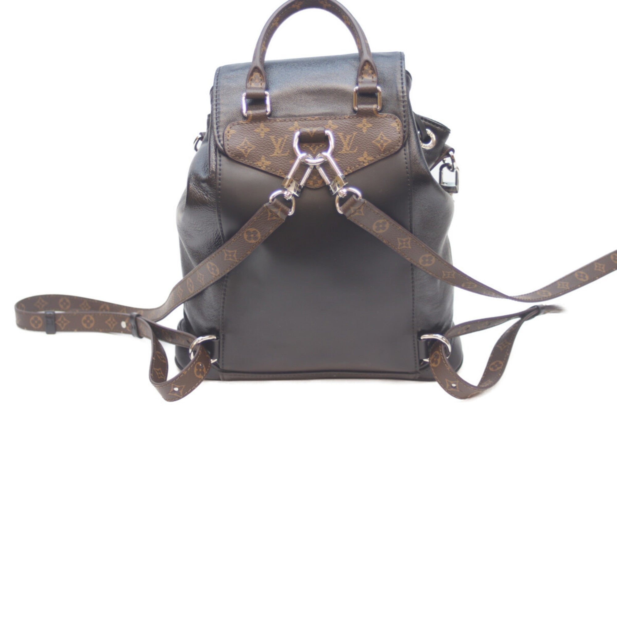 Louis Vuitton Black Brown Leather Backpack (Pre-Owned)