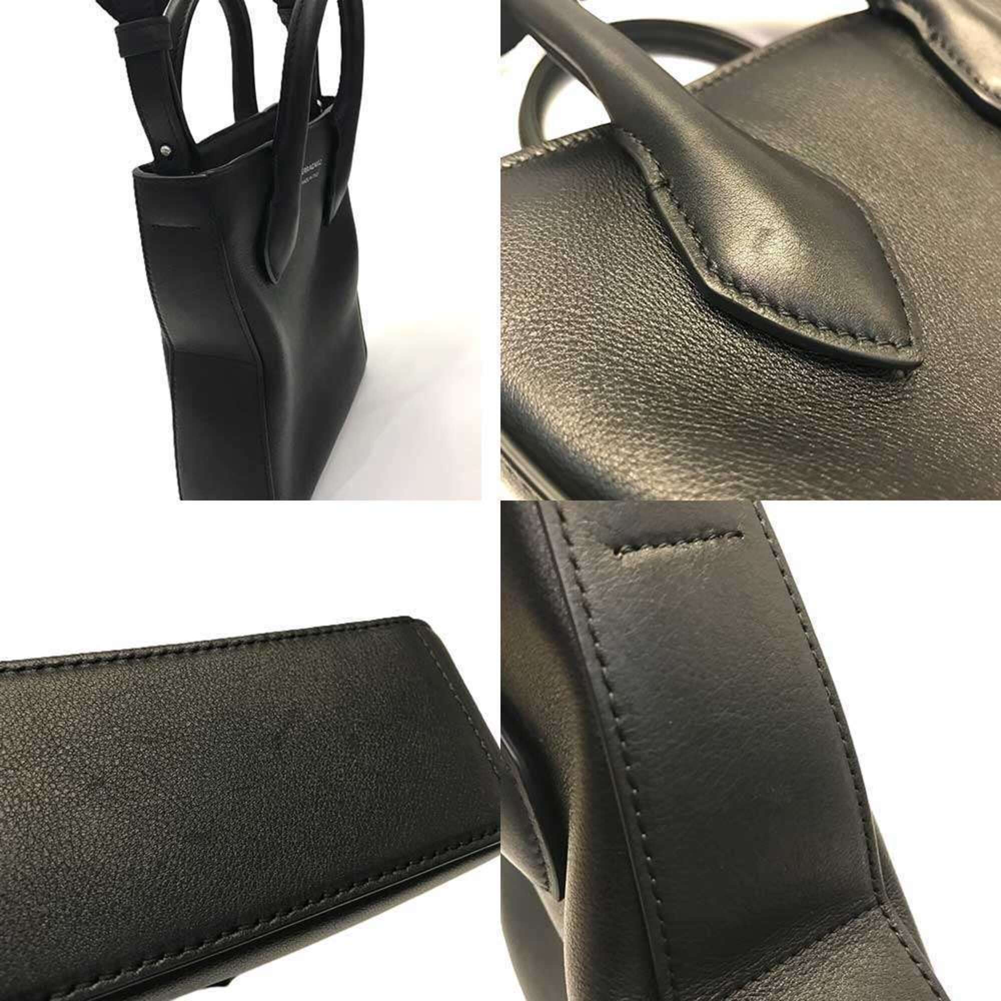 Salvatore Ferragamo Black Leather Jacquard Shoulder Bag (Pre-Owned)
