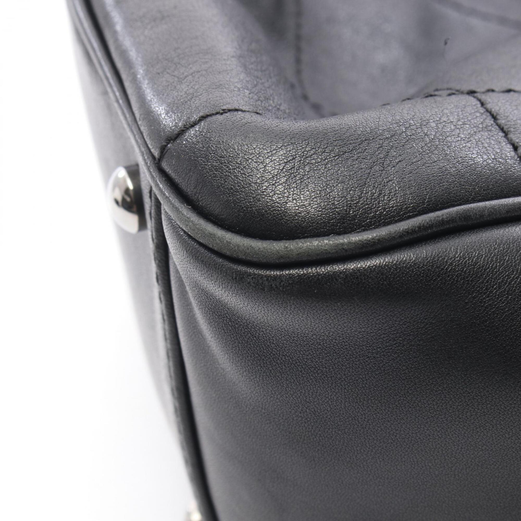 Chanel Black Leather Handbag Tote Bag (Pre-Owned)