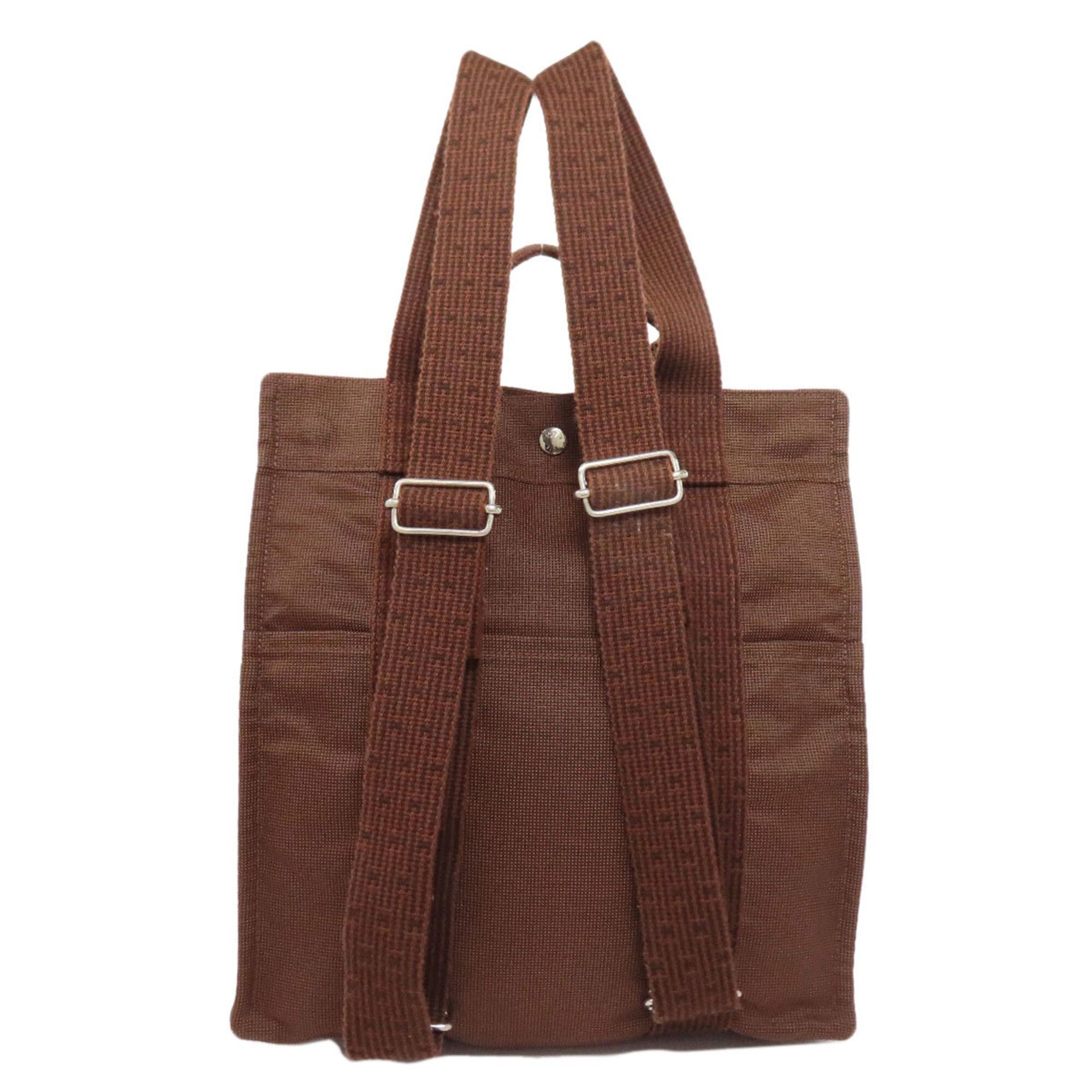 Hermes Brown Canvas Backpack (Pre-Owned)