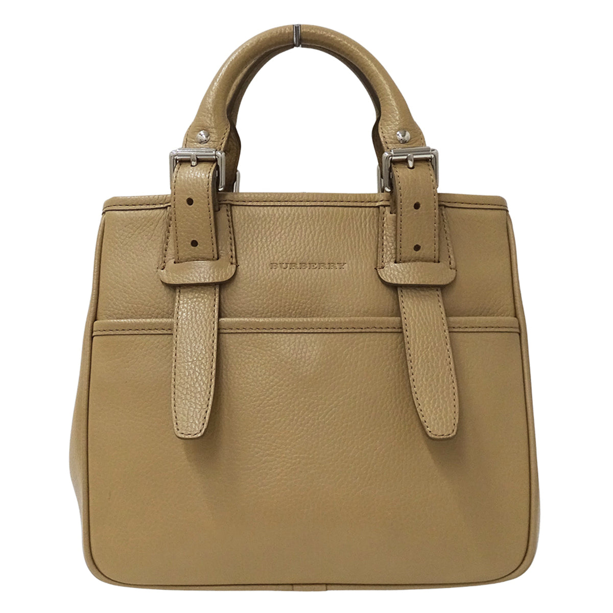 Burberry Beige Leather Handbag Tote Bag (Pre-Owned)