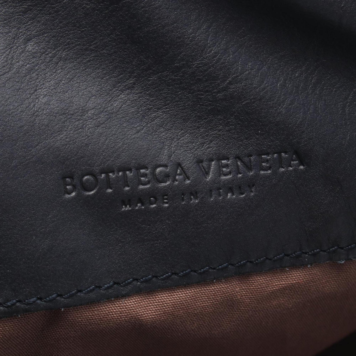 Bottega Veneta Navy Leather Handbag Shoulder Bag (Pre-Owned)
