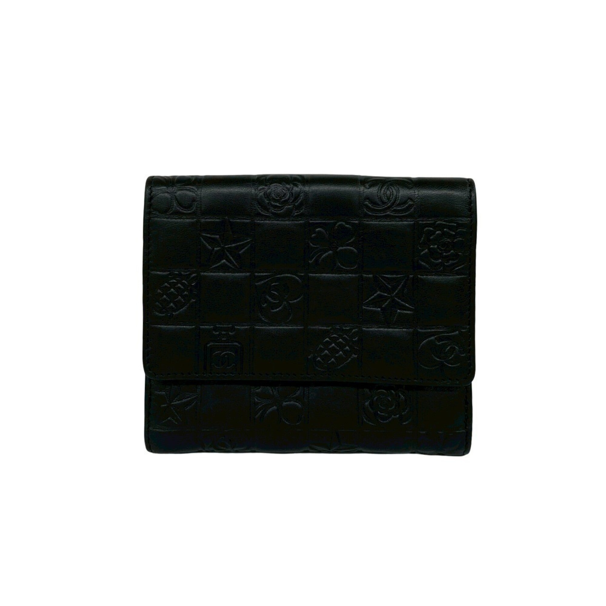 Chanel Black Leather Wallet (Bi-Fold) (Pre-Owned)