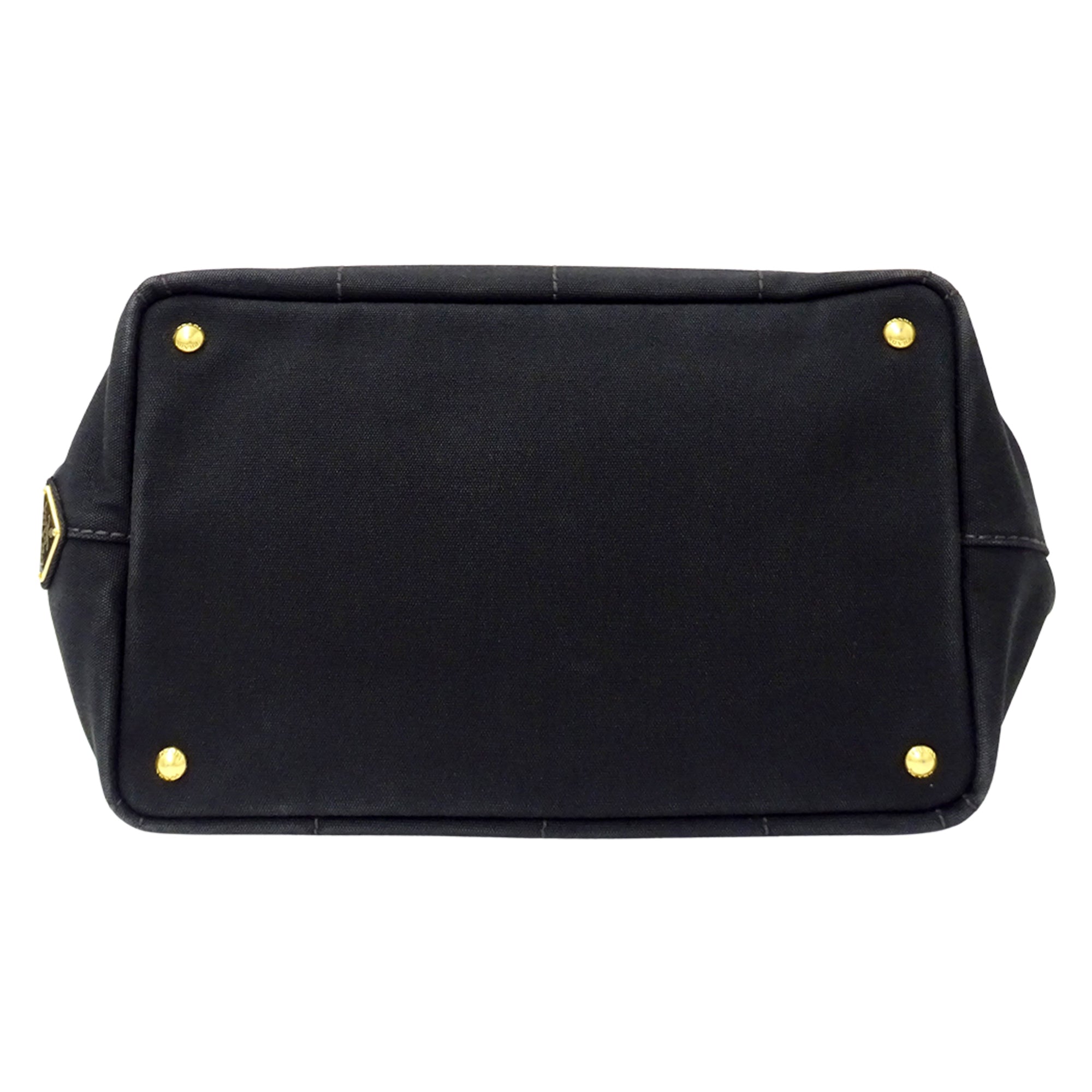 Prada Black Canvas Handbag Shoulder Bag Tote Bag (Pre-Owned)