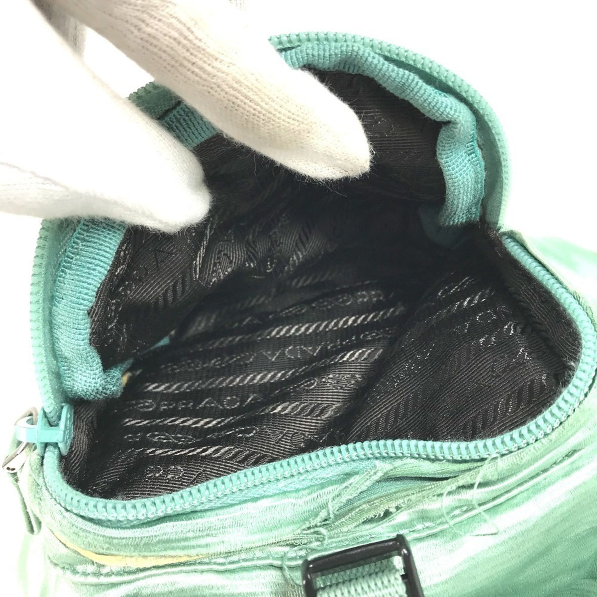 Prada Green Satin Backpack (Pre-Owned)