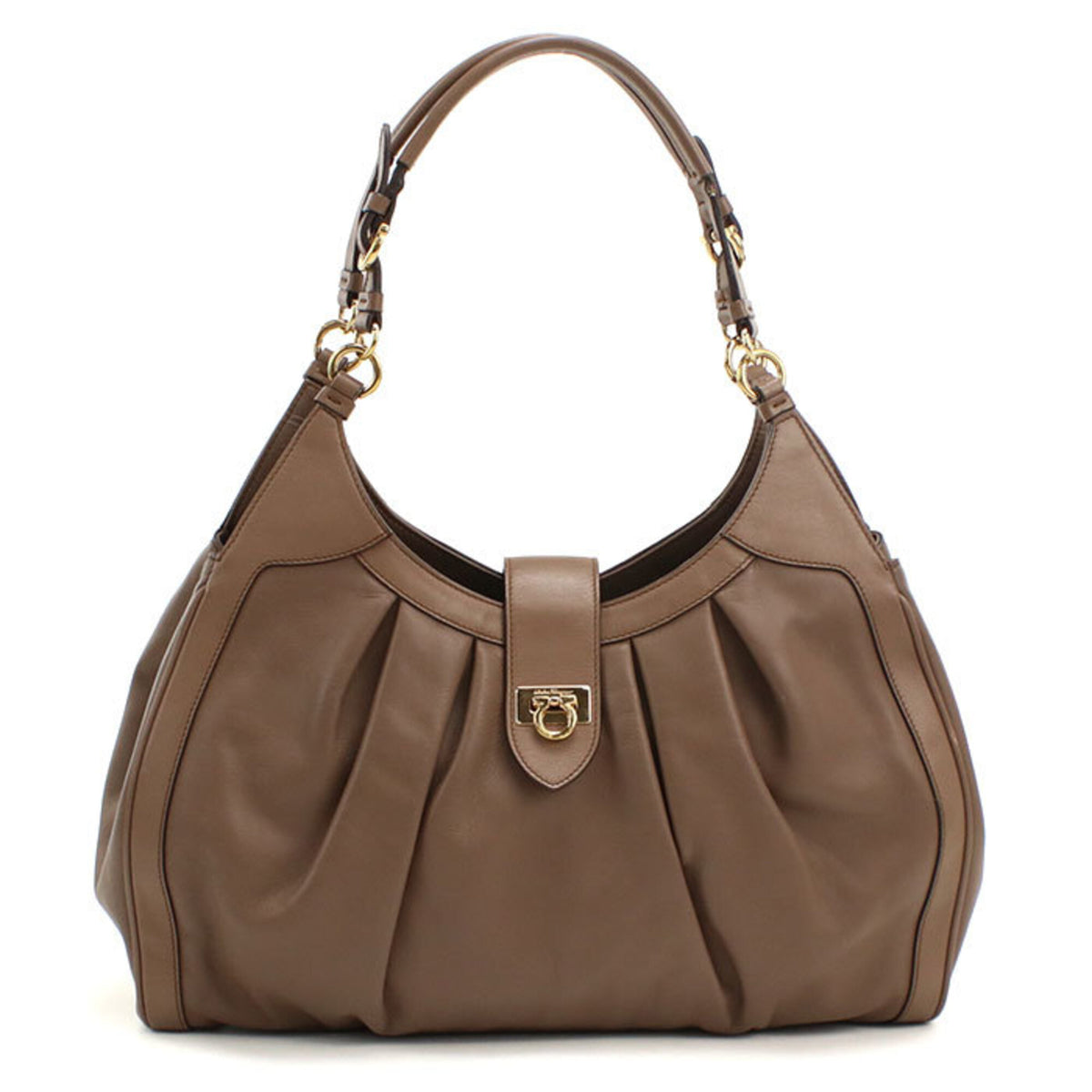 Salvatore Ferragamo Brown Leather Handbag (Pre-Owned)