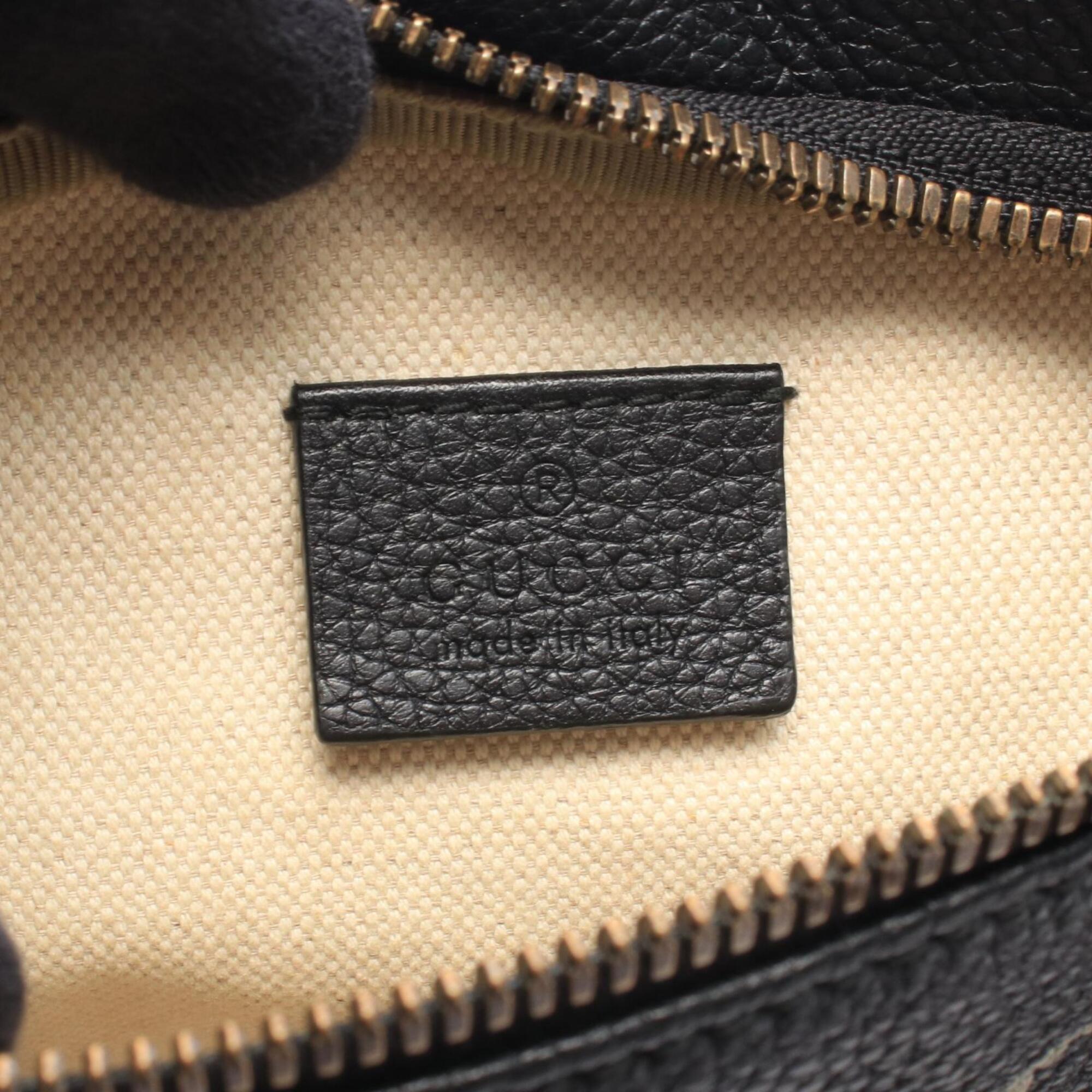 Gucci Black Multi-Color Leather Fanny Pack Handbag (Pre-Owned)