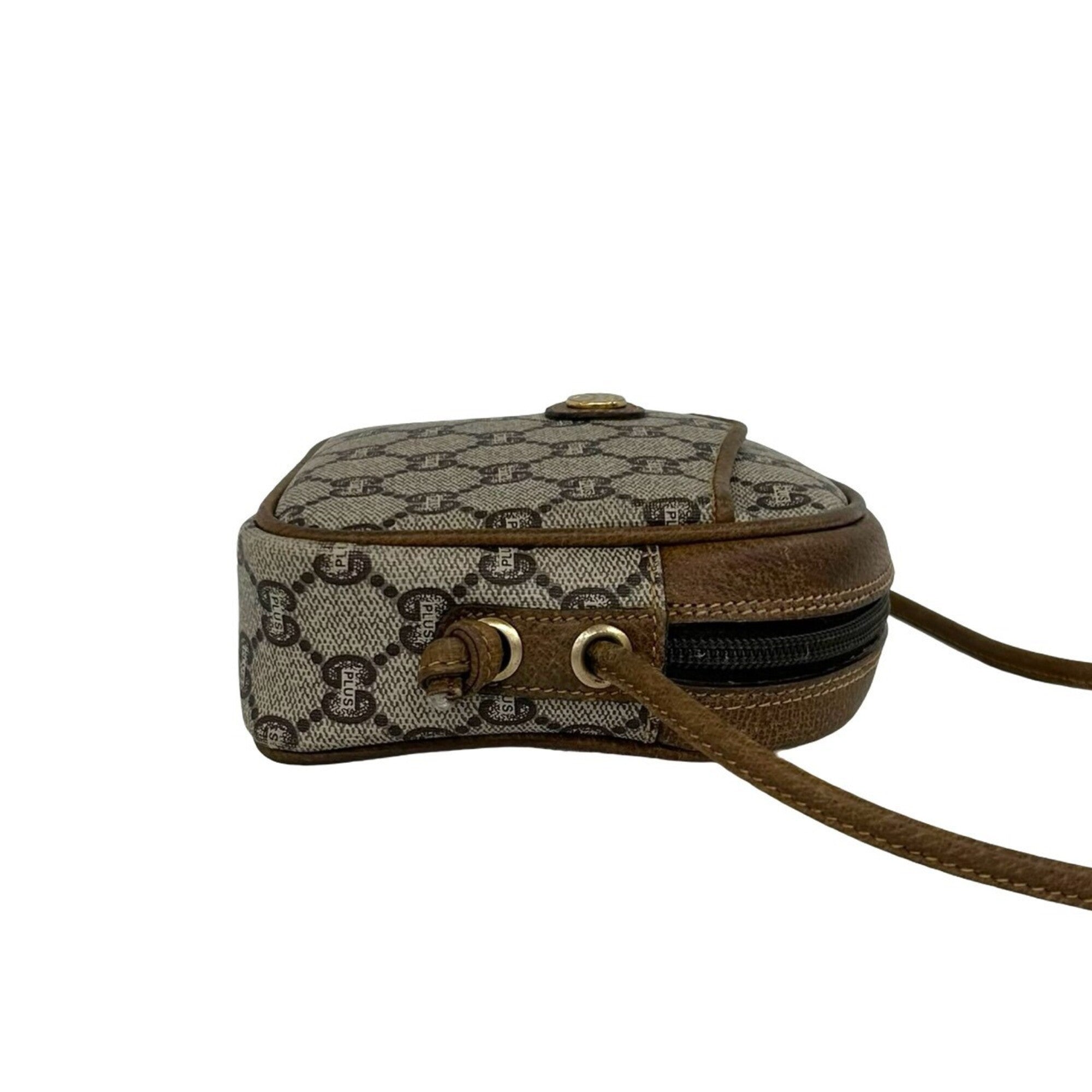 Gucci Brown Leather Pvc Pochette Shoulder Bag (Pre-Owned)