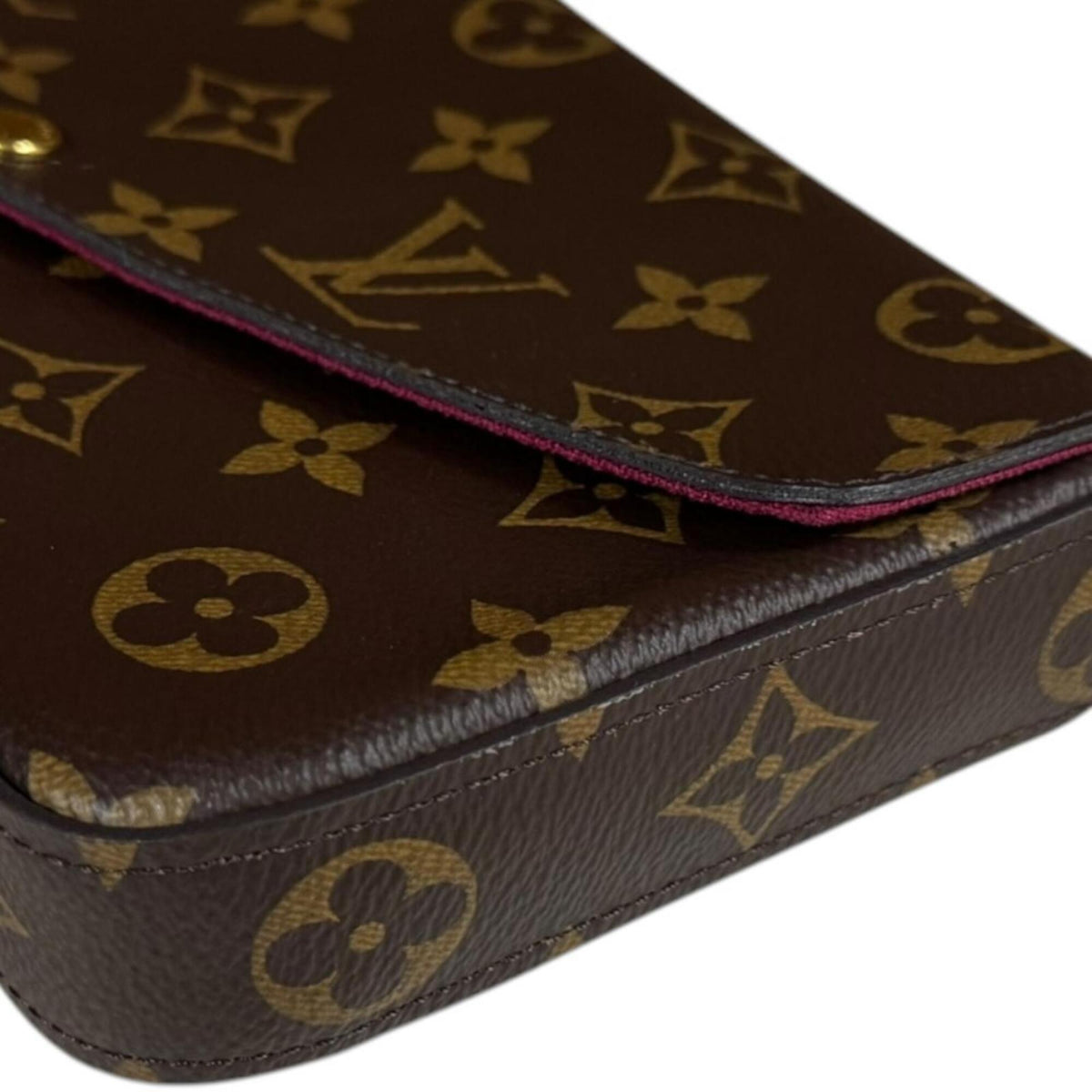 Louis Vuitton Monogram Brown Fuchsia Monogram Clutch Bag Shoulder Bag (Pre-Owned)