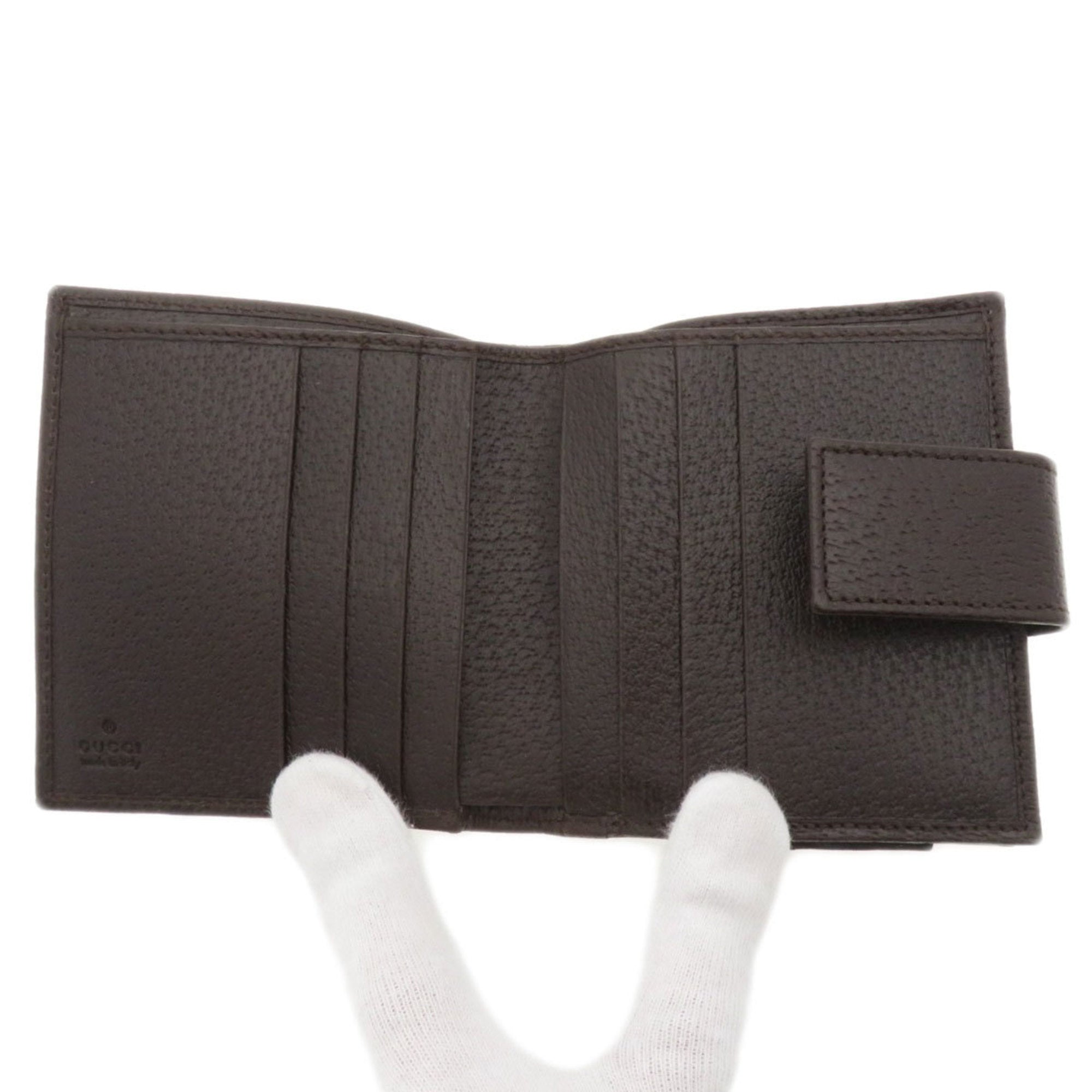 Gucci Brown Canvas Leather Wallet (Bi-Fold) (Pre-Owned)