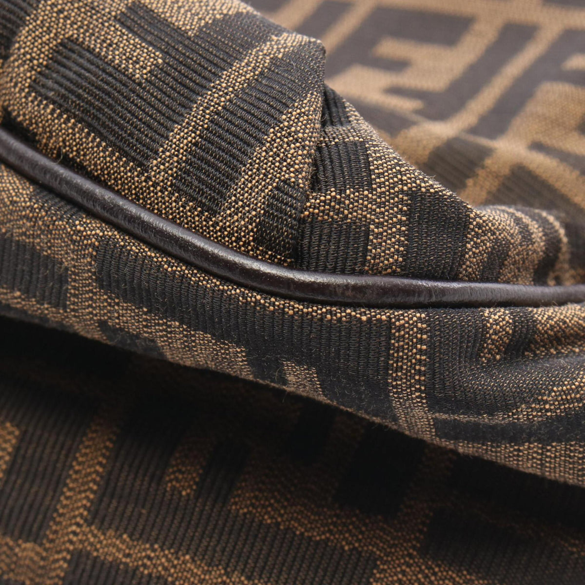 Fendi Brown Canvas Leather Handbag Tote Bag (Pre-Owned)