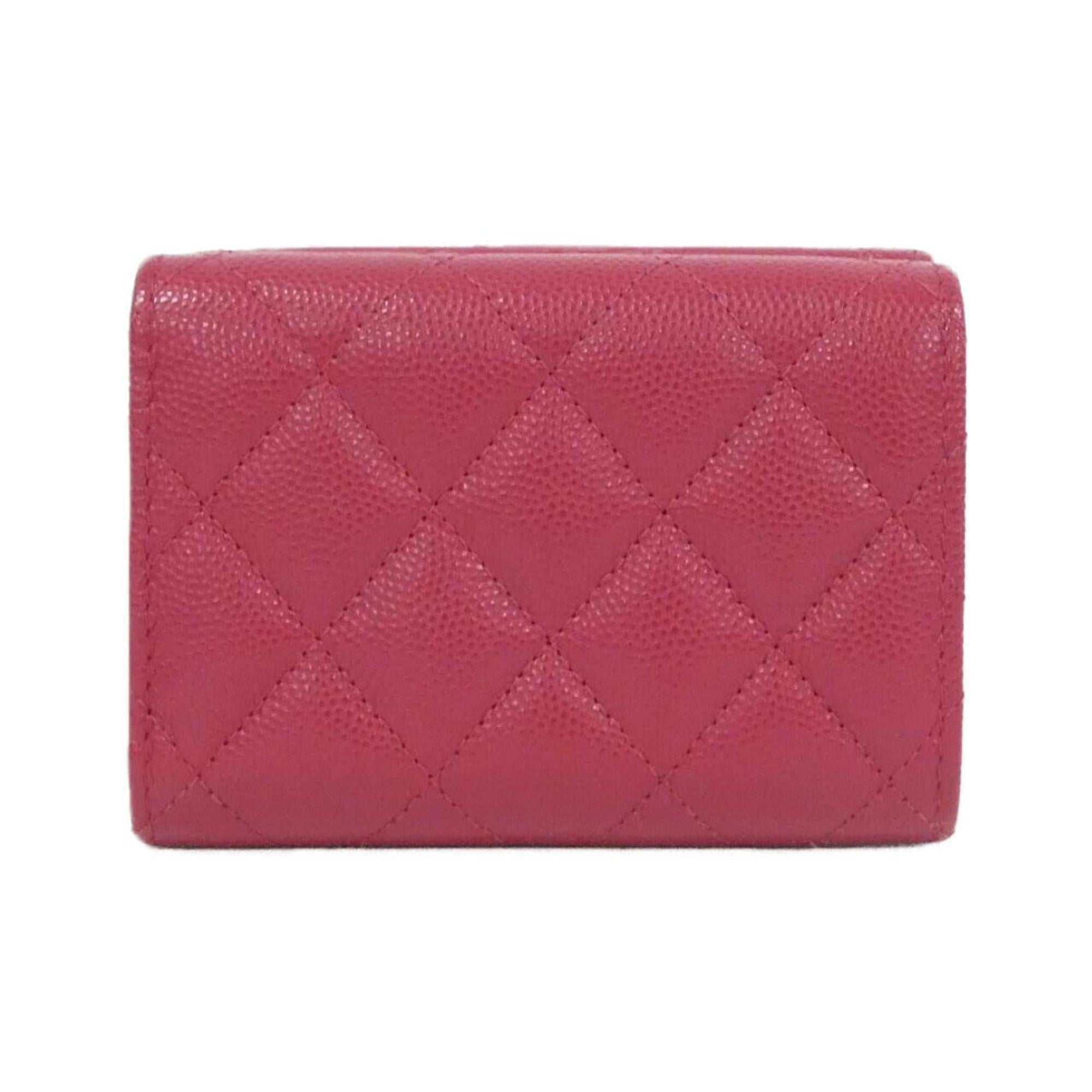 Chanel Pink Grained Calfskin Wallet (Bi-Fold) (Pre-Owned)