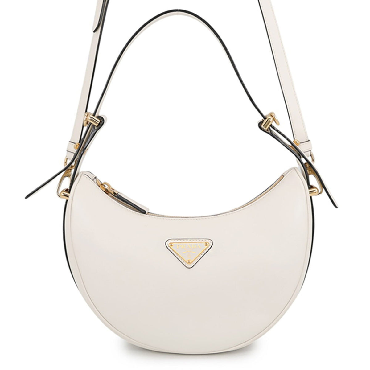Prada White Leather Handbag Shoulder Bag (Pre-Owned)