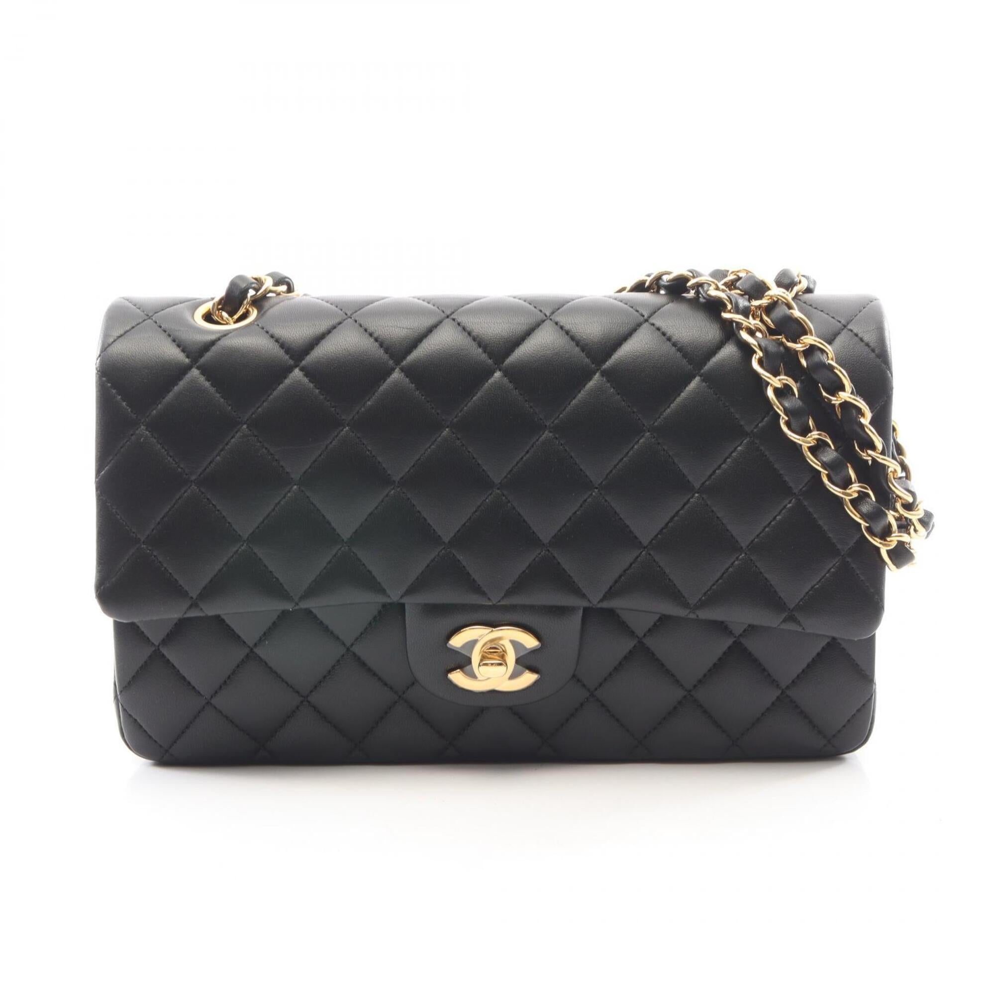 Chanel Black Leather Handbag Shoulder Bag (Pre-Owned)