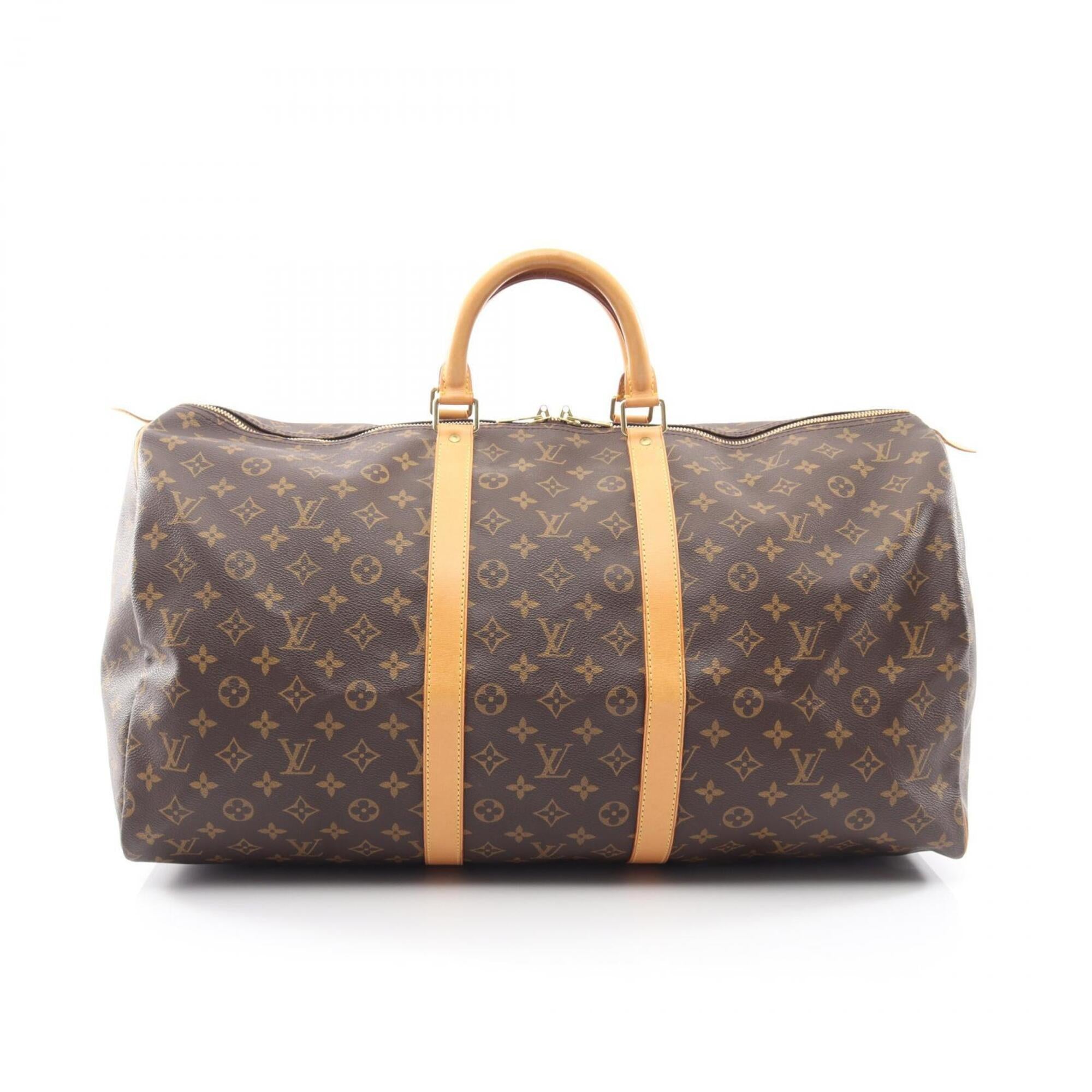 Louis Vuitton Brown Pvc Leather Boston Bag Handbag (Pre-Owned)
