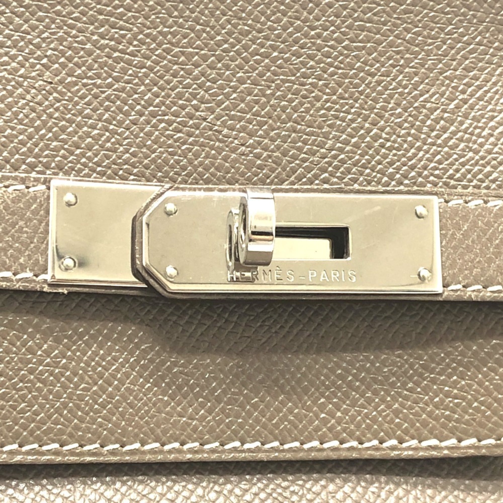 Hermes Brown Etoupe Gray Epsom Leather Handbag Tote Bag (Pre-Owned)
