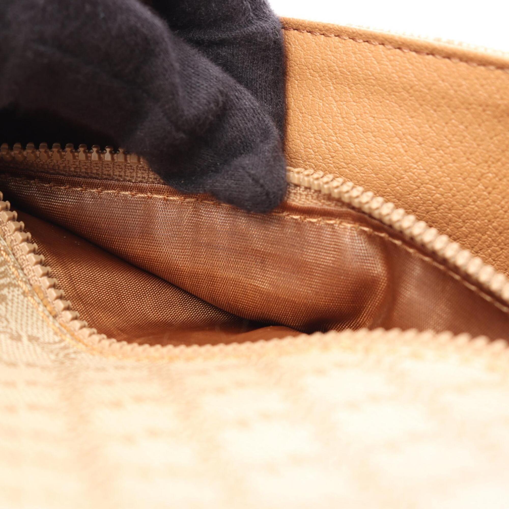 Celine Beige Brown Coated Canvas Leather Handbag Shoulder Bag (Pre-Owned)