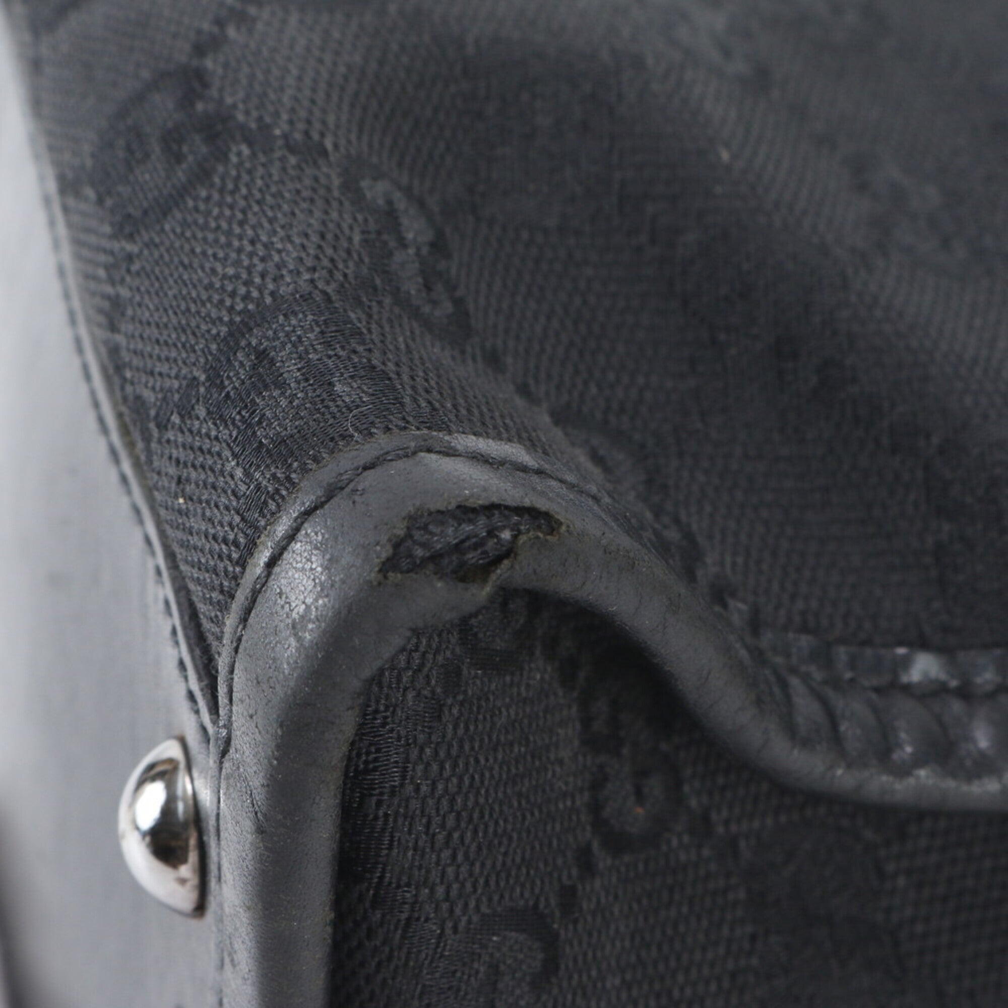 Gucci Gg Canvas Black Gg Canvas Leather Handbag Shoulder Bag (Pre-Owned)