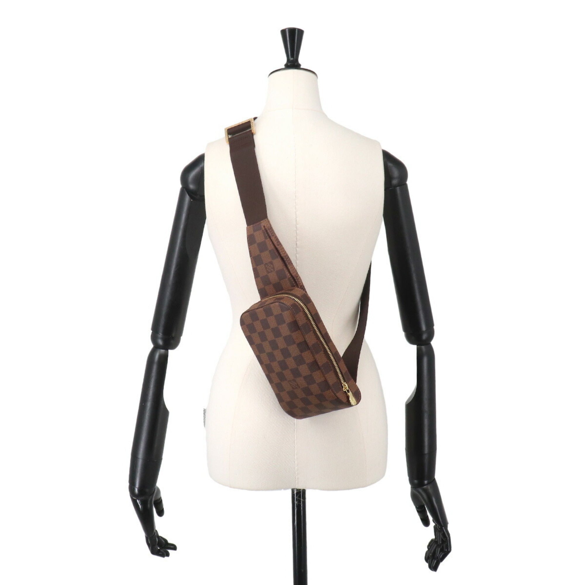 Louis Vuitton Ebene Damier Canvas Handbag Pouch Sling Bag (Pre-Owned)