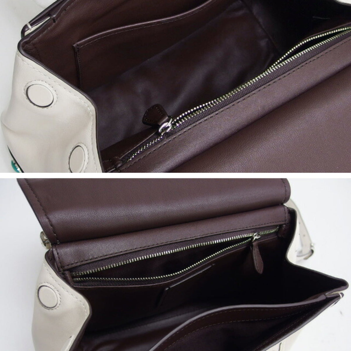 Coach Ivory White Leather Handbag Shoulder Bag (Pre-Owned)