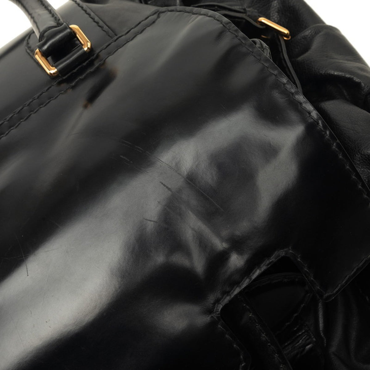 Gucci Black Leather Boston Bag Handbag (Pre-Owned)