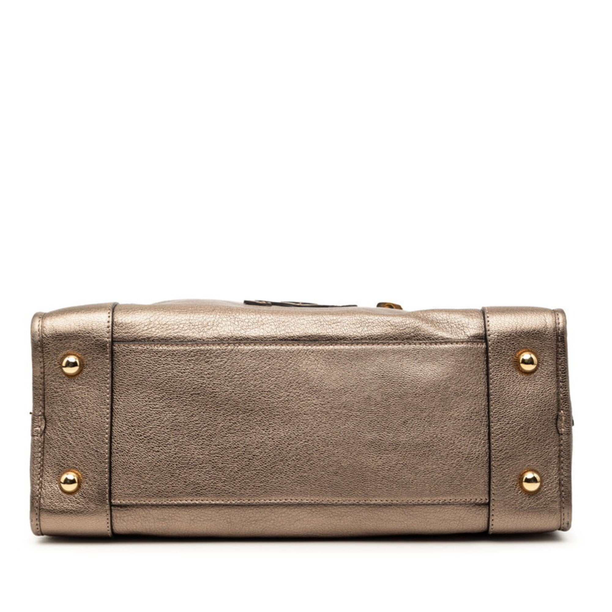 Loewe Gold Leather Handbag (Pre-Owned)