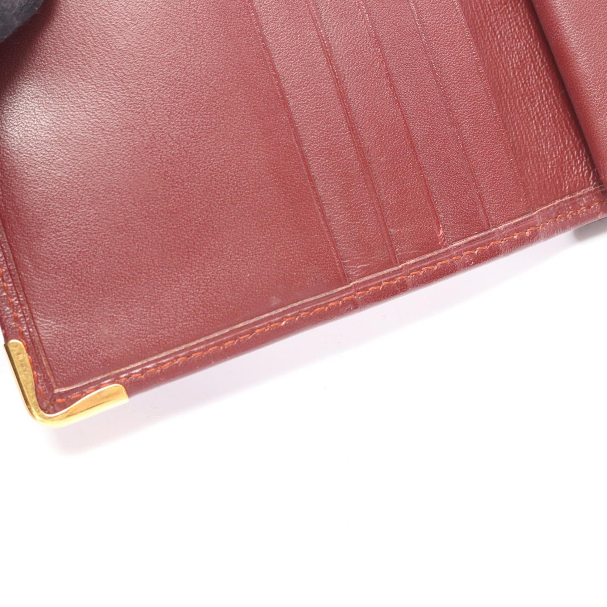 Cartier Bordeaux Leather Wallet (Bi-Fold) (Pre-Owned)