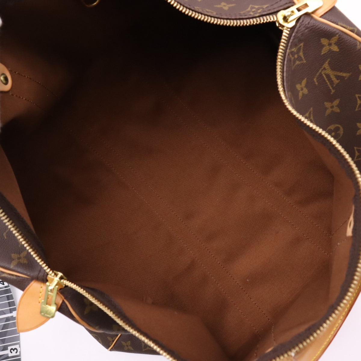Louis Vuitton Monogram Beige Brown Coated Canvas Leather Boston Bag (Pre-Owned)
