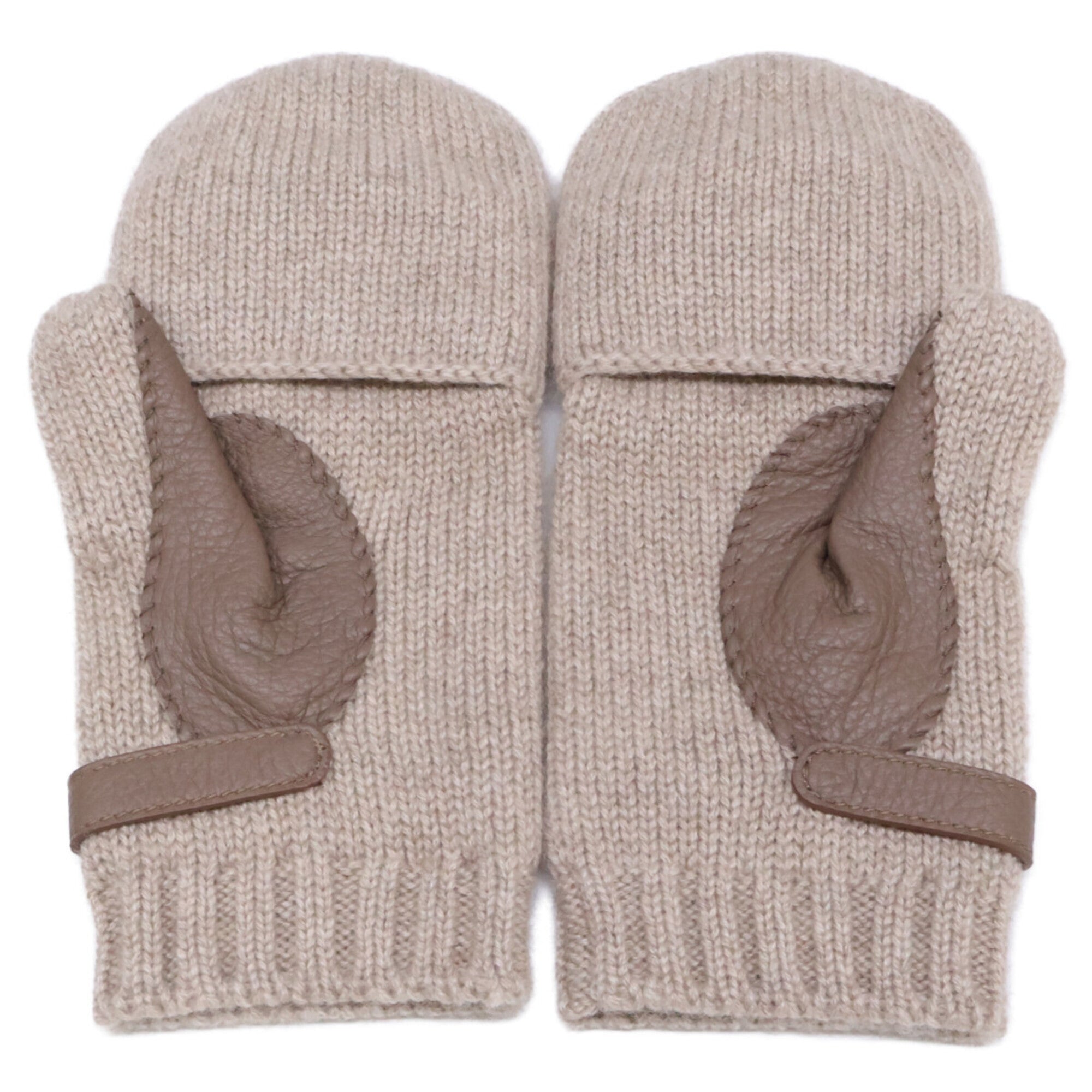 Hermes Beige Cashmere Mittens (Pre-Owned)