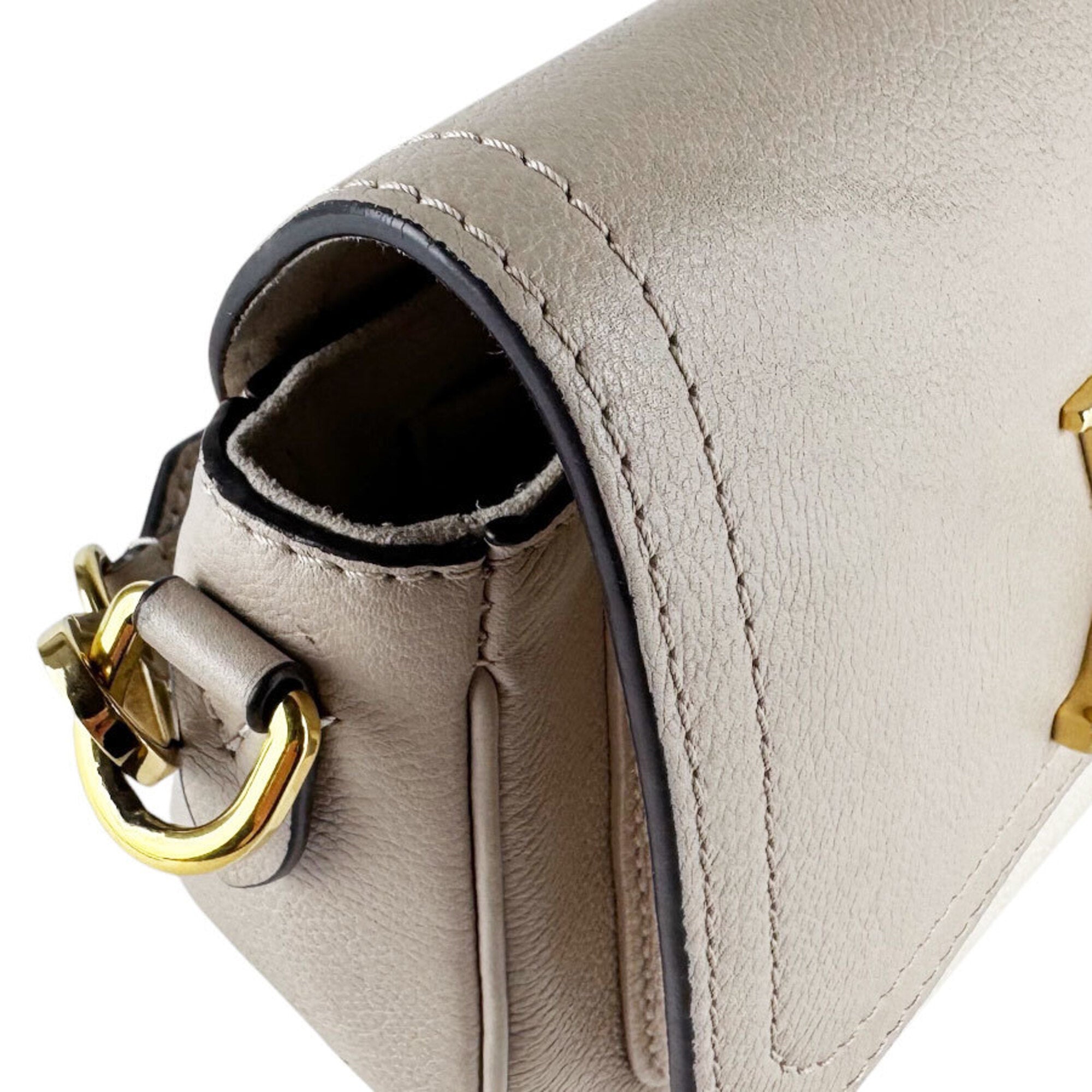 Louis Vuitton Grayish Leather Shoulder Bag (Pre-Owned)