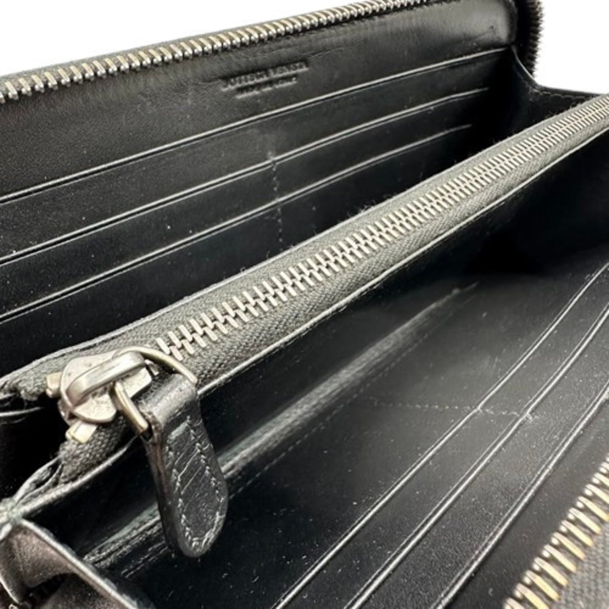 Bottega Veneta Black Leather Long Wallet (Bi-Fold) (Pre-Owned)